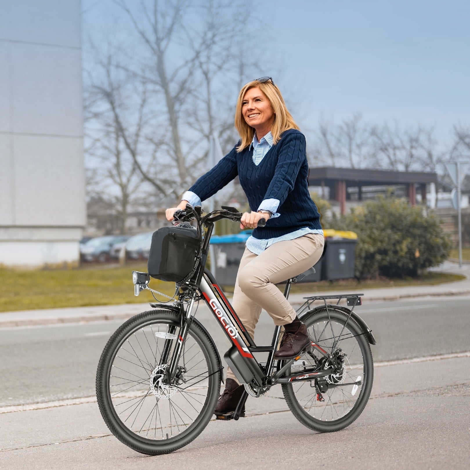 Gocio UL2849 Certified 26 Electric Bike for Adults, 750W Peak Motor, 48V 7.8Ah Battery, 19.8 mph 7-Speed Commuter Ebike with Disc Brakes