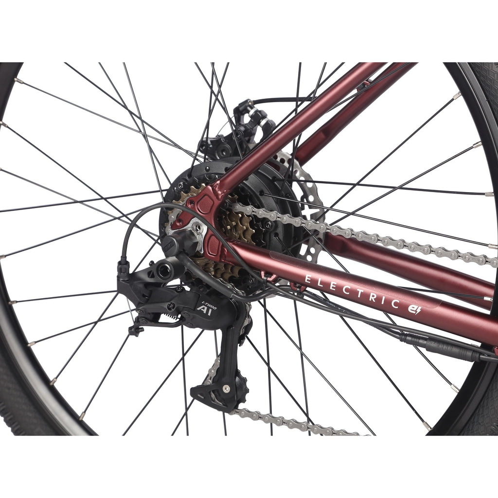 Schwinn Regent Electric Hybrid Bike, 27.5 Inch Wheel, Adult, Unisex, Red