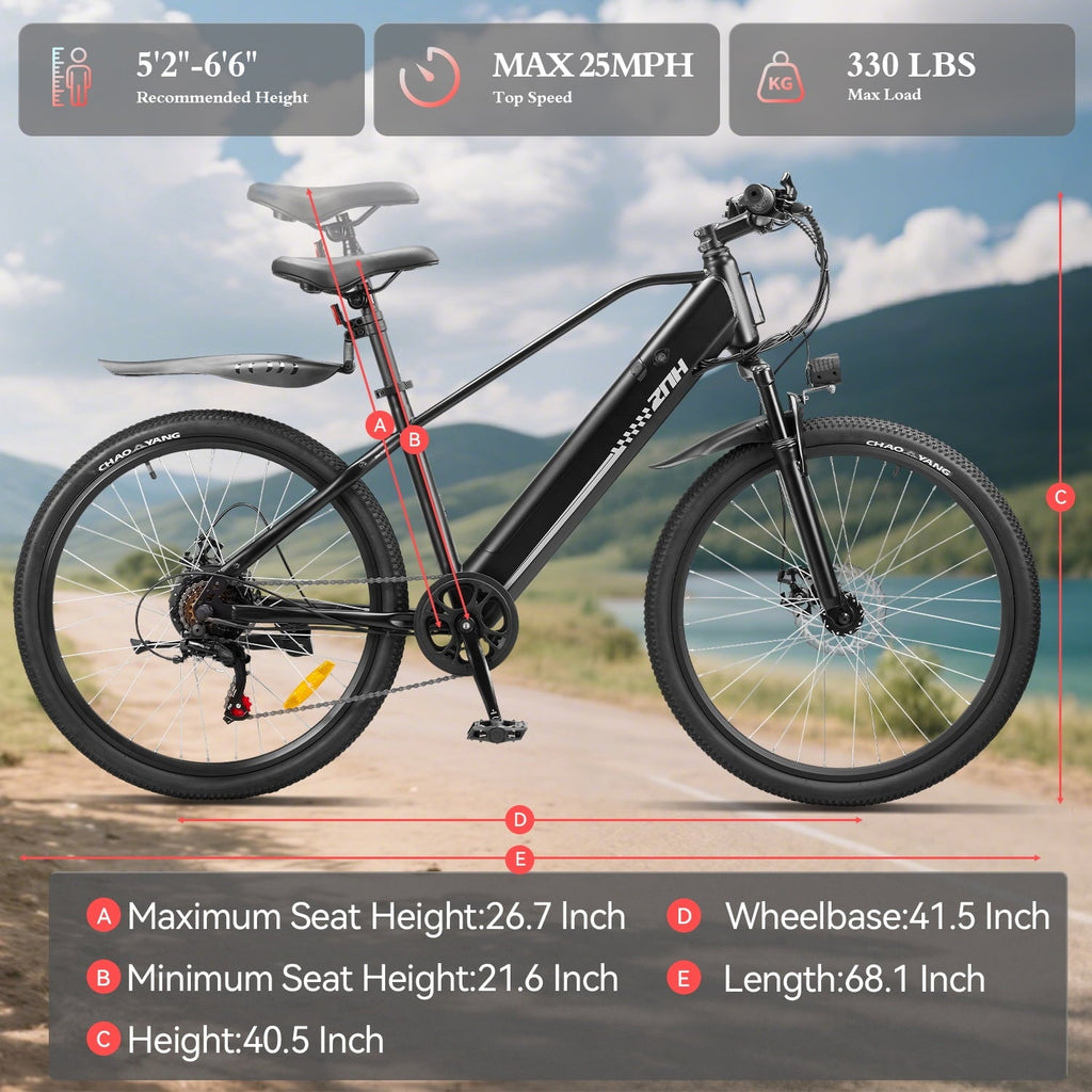 ZNH 1000W Electric Bike for Adults|26''Ebike 48V 13Ah Removable Battery Electric Mountain Bike|7 Speed|UL2849 Certified|Black