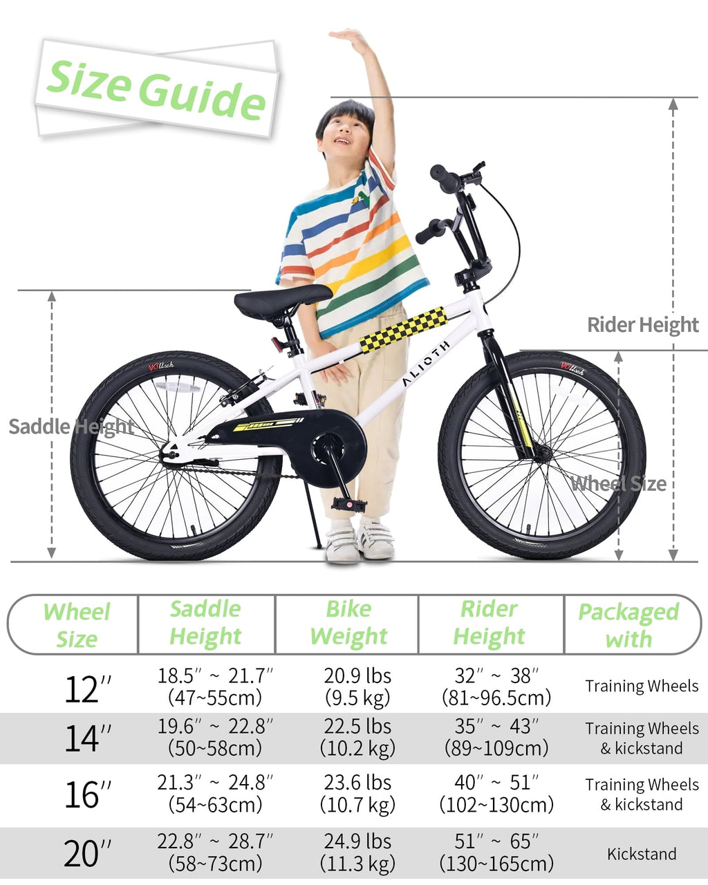 Vollsch BMX Style Kids Bike for 2-8 Years Old Boys Girls 16 Inches Toddlers Bicycle with Coaster Brake Training Wheels, Black