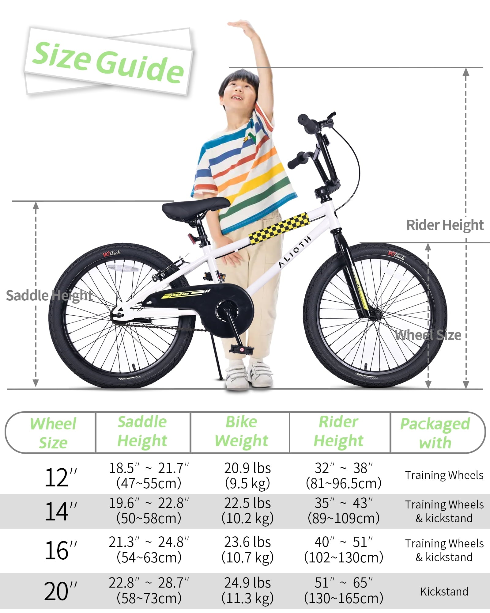 Vollsch BMX Style Kids Bike for 2-8 Years Old Boys Girls 16 Inches Toddlers Bicycle with Coaster Brake Training Wheels, Black