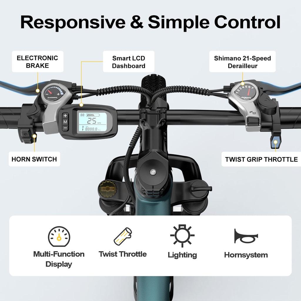 Unibike 26Electric Mountain Bike for Adults, 400W Brushless Motor Ebike, Top Speed 22MPH, 36V 13AH Lithium Battery, Gray