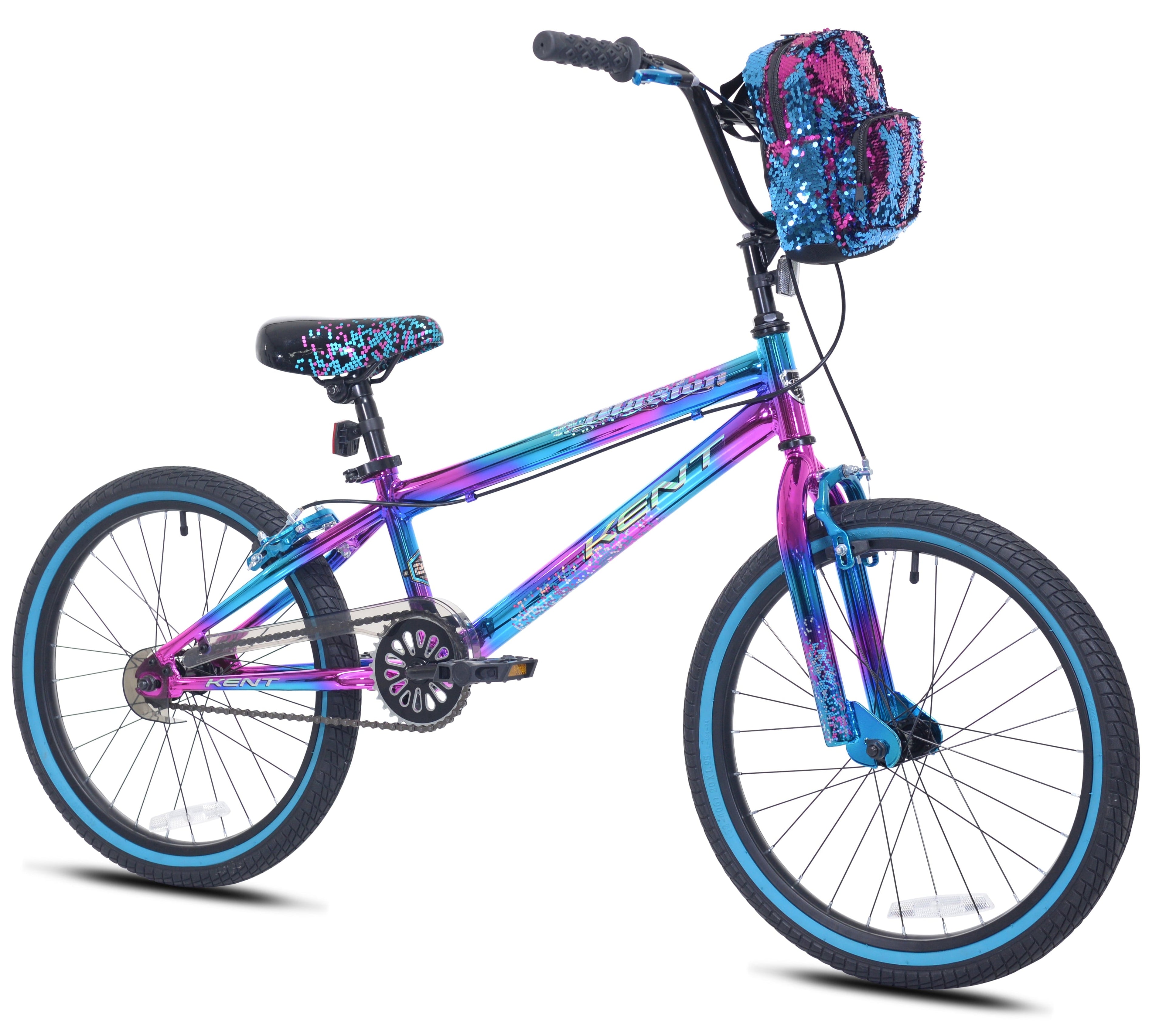 20 Kent Illusion BMX Bicycle, Fits Riders 4'2-5', Blue/Purple, Child, Unisex