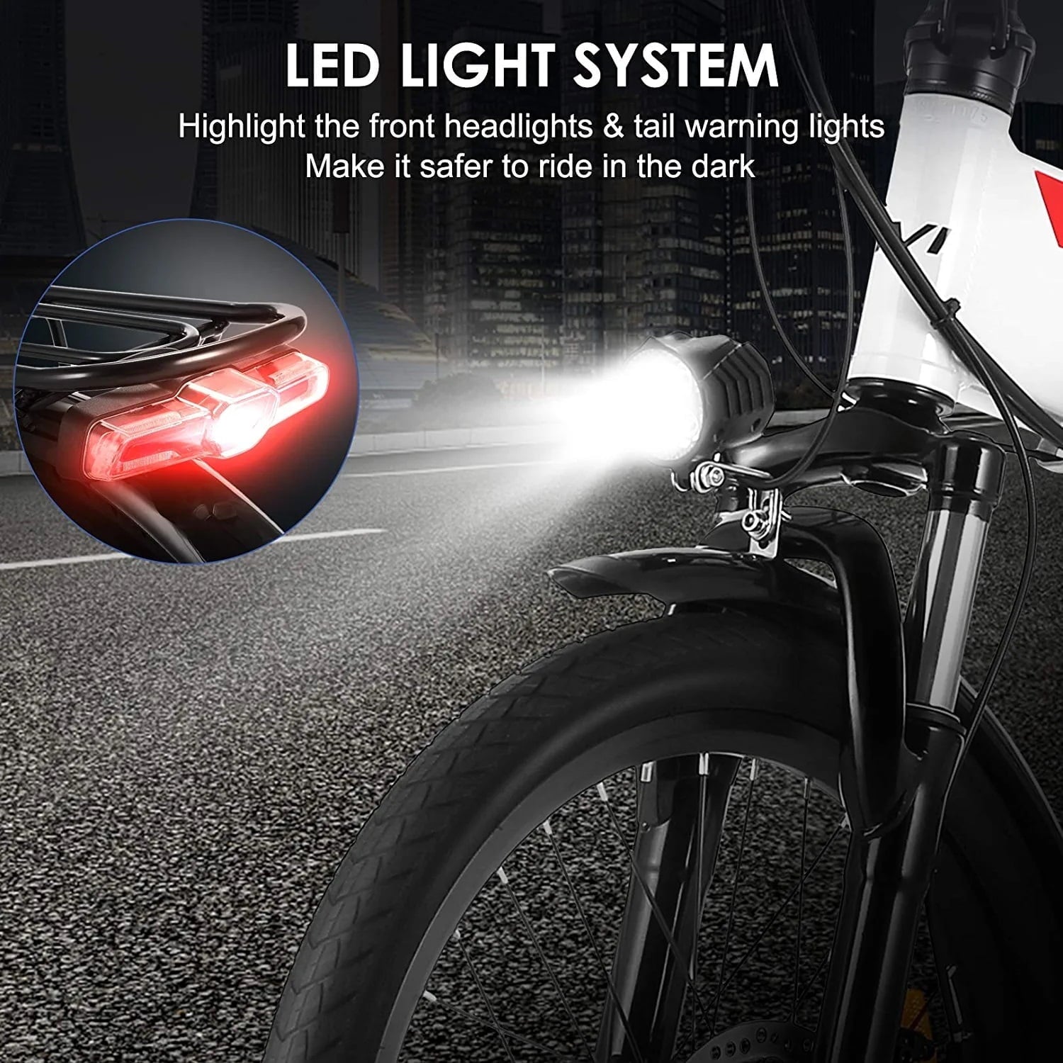 Vivi Electric Bike for Adults 20 x 2.4 Folding Electric Bike 48V 500W Electric Bike Commuter Bike 19.8MPH Suspension Fork Electric Bike with Cruise Control, UL2849 Certified