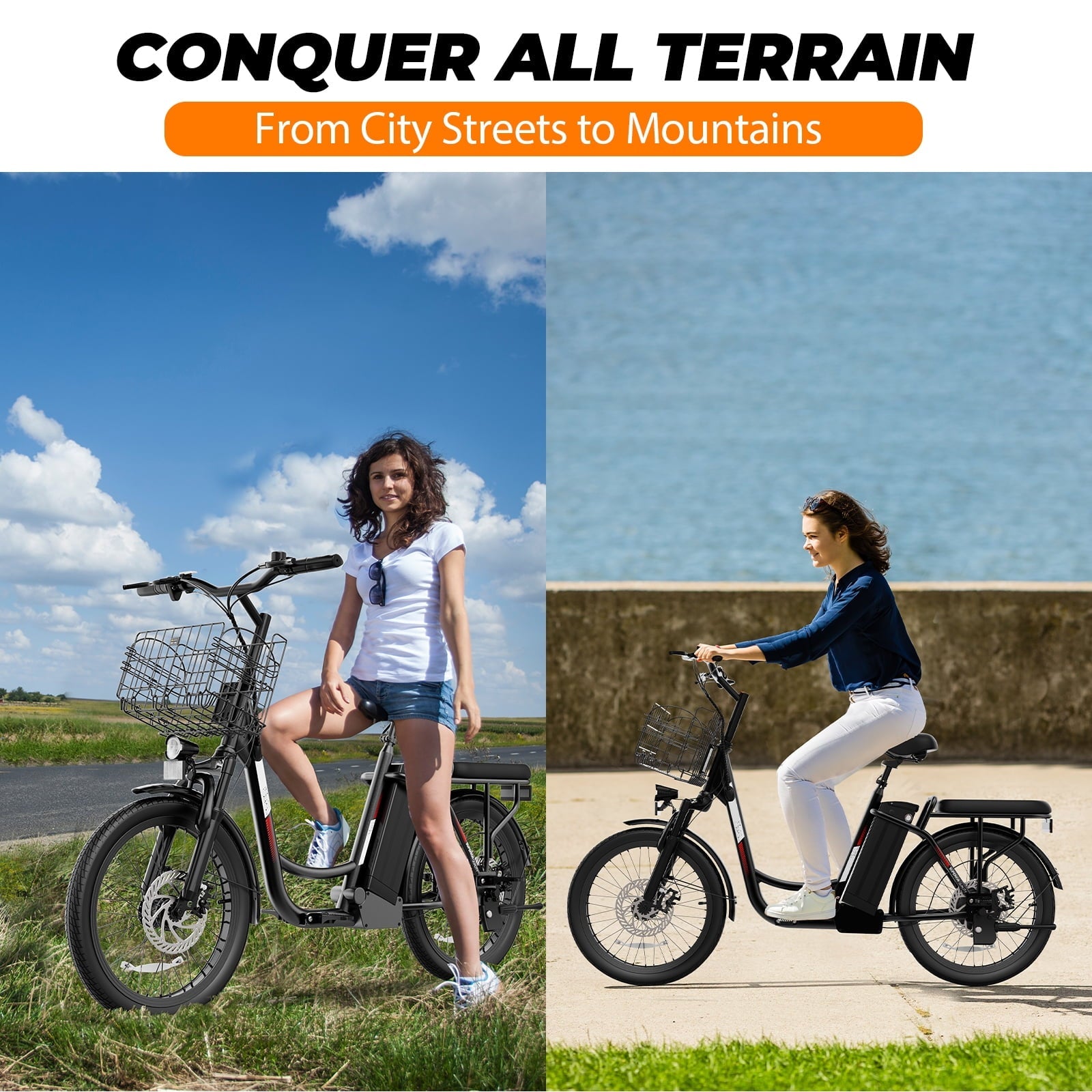 SANOPY 500W Electric Bike for Adults,48V Removable Battery,20 Mile Range&20MPH Max Speed,Electric Scooter with Seat,Commuter E-scooter for Adults and Teens,Gray,UL2272