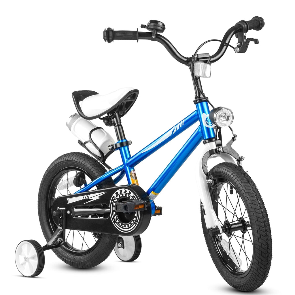 KORIMEFA Kids Bike Boys Bicycle 14 inch for Children Age 4-8 Years Old, Toddler Sport Cycling with Training Wheels, Water Bottle Holder, Blue