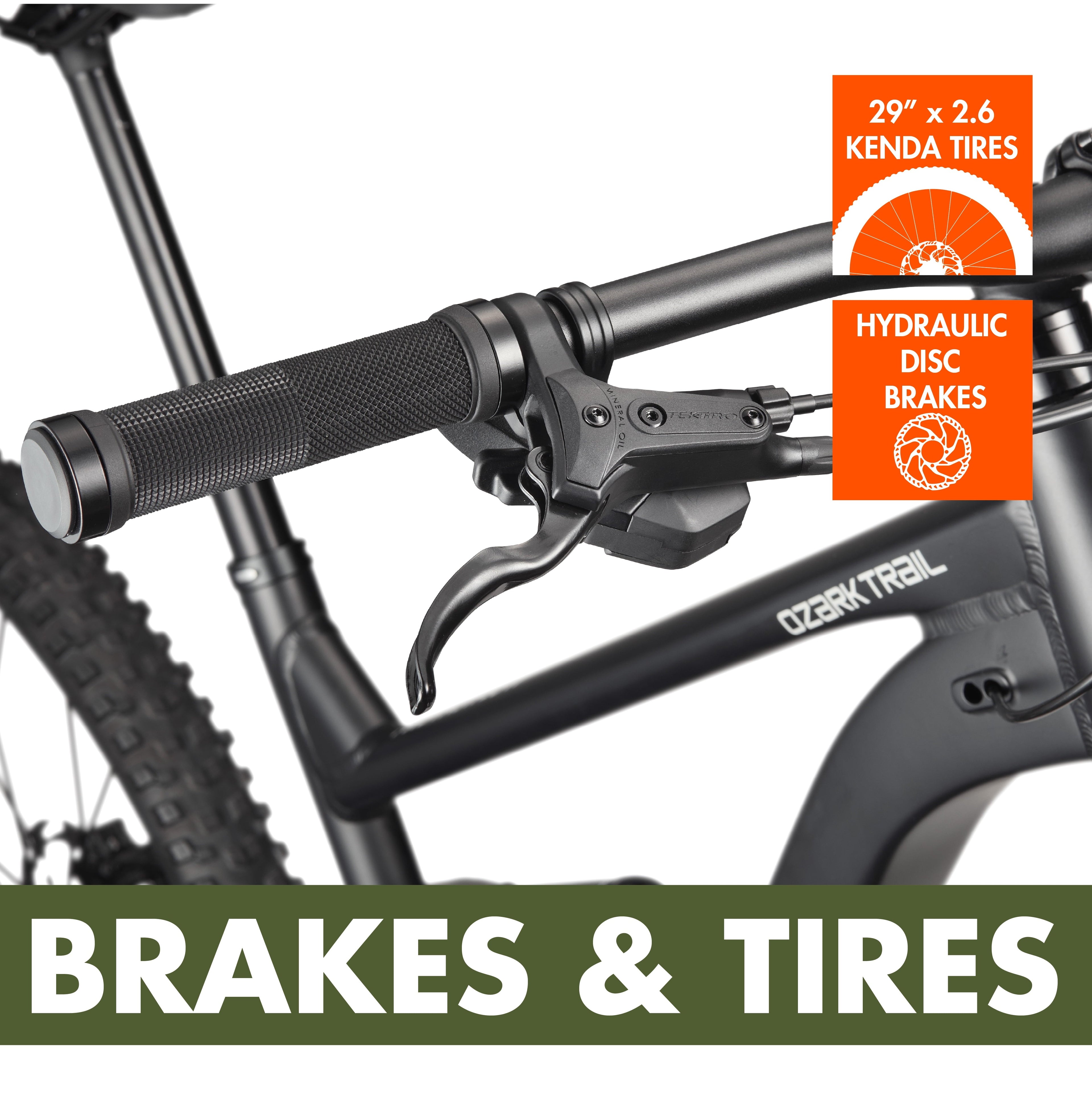 Ozark Trail 29 FS.3 Fastflow Full Suspension Mountain Bike, 29 Wheels, Medium Frame, Fits Rider 5'7' - 5'11, Black, Adult, Online Only