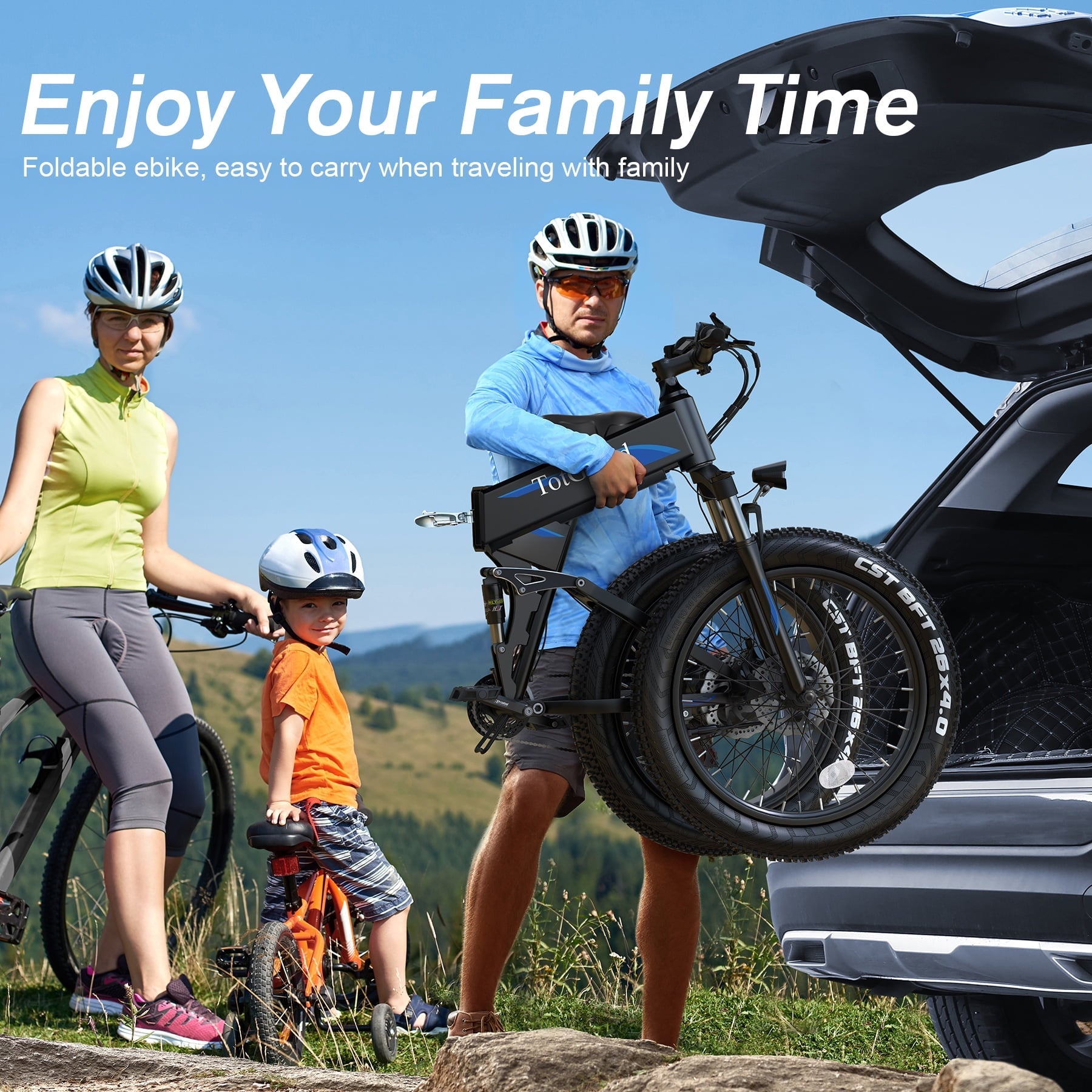 TotGuard 26x4 Electric Bike, Fat Tire 500W Ebike, Foldable Electric Bicycles E Bikes for Adults Electric 48V 10Ah Battery, Dual Shock Absorber, Lockable Fork UL2849