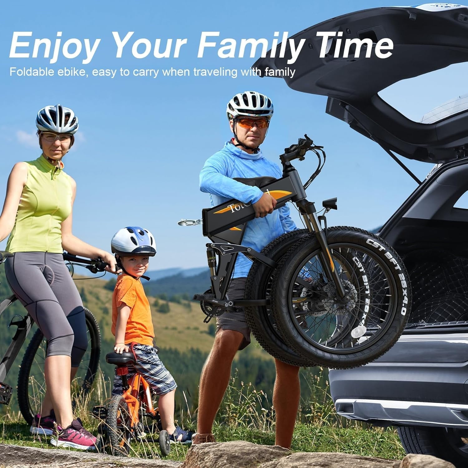 TotGuard 26x4 Electric Bike, Fat Tire 500W Ebike, Foldable Electric Bicycles E Bikes for Adults Electric 48V 10Ah Battery, Dual Shock Absorber, Lockable Fork UL2849