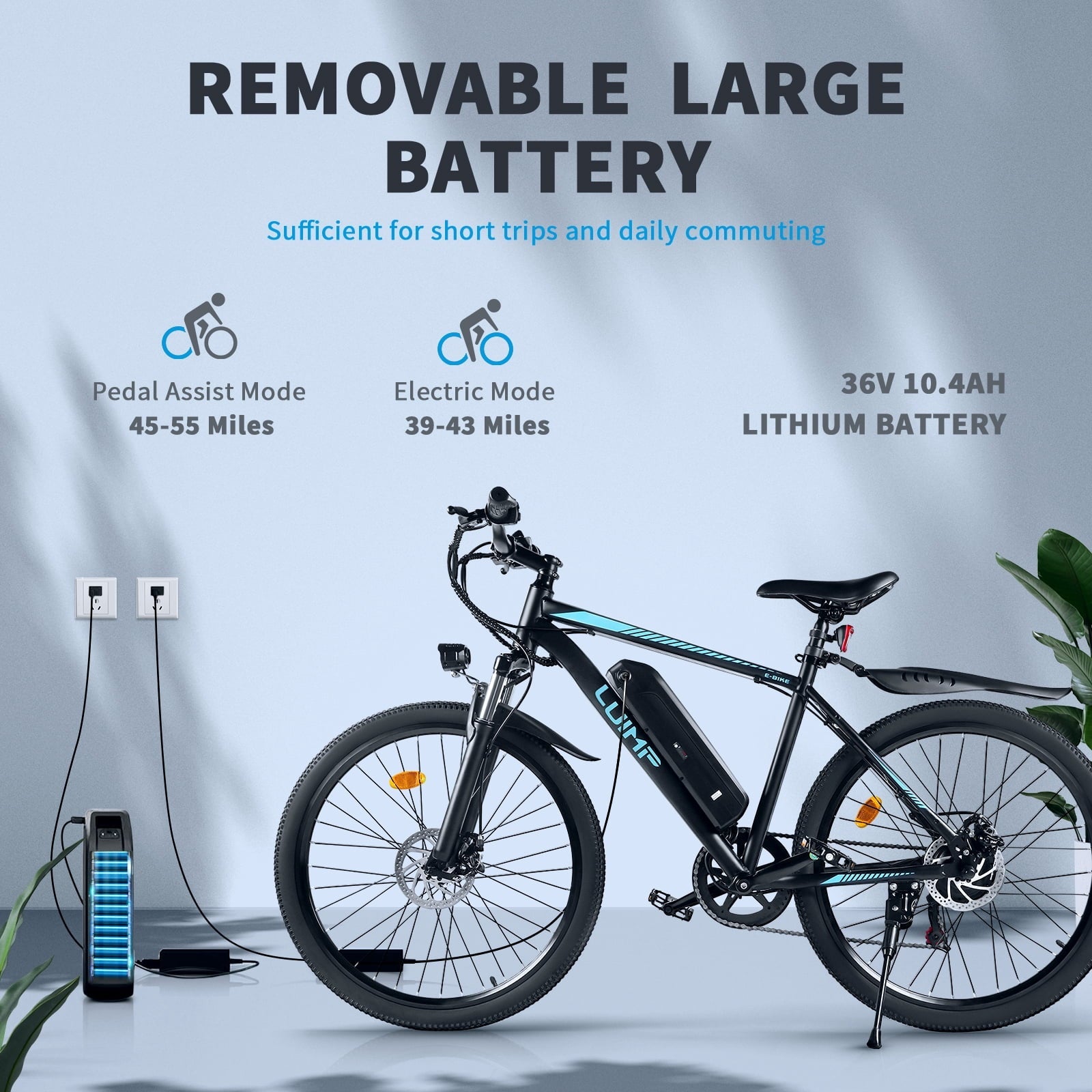 VTOKW 500W Electric Bike for Adults, 26 Electric Bicycles, 36V 10.4Ah Battery, 20MPH Ebike, E-Bike UL2849