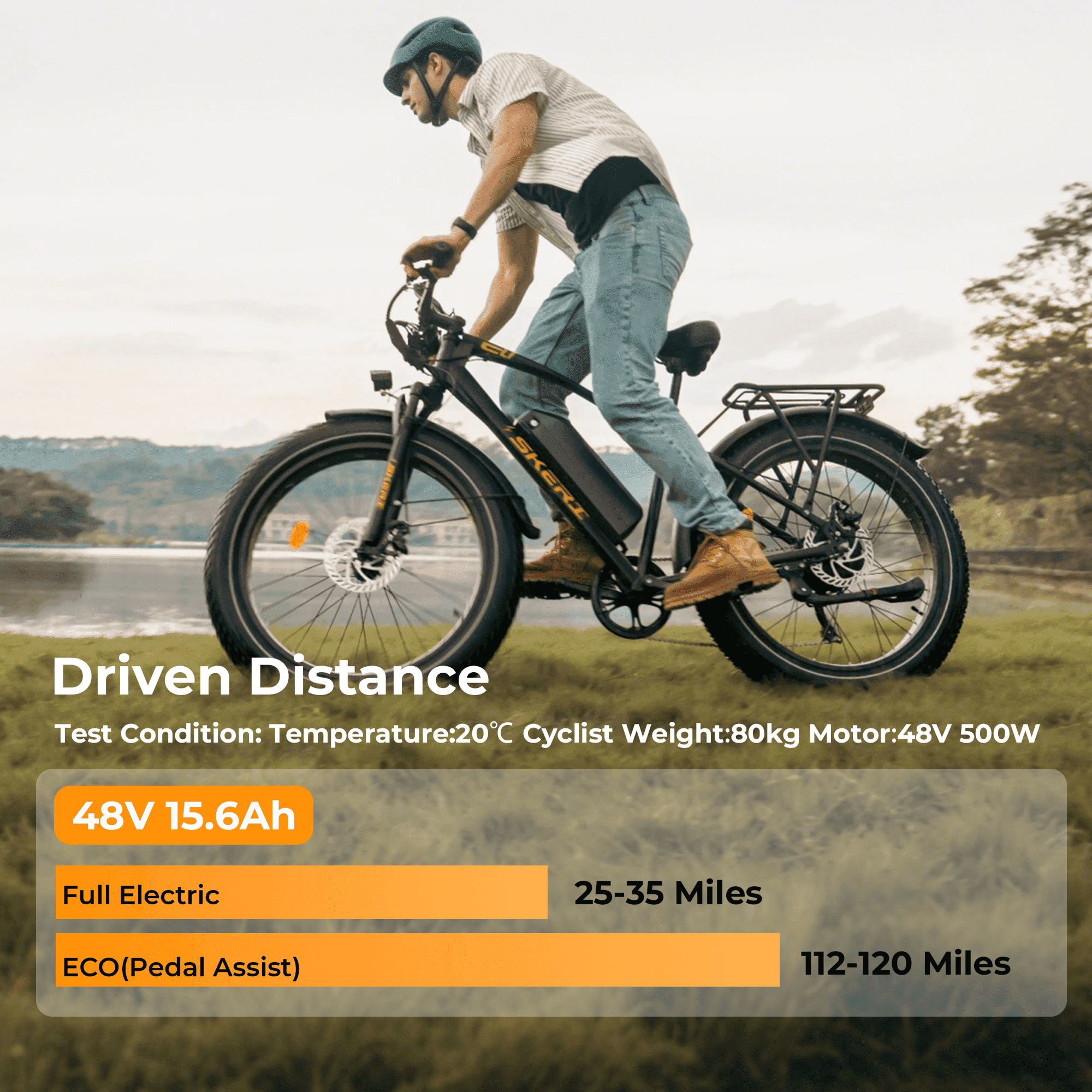 Skeri 750W (Peak 1000W) Electric Bike, 16” x 4” Fat Tire Dual Suspension E-Mountain Bikes, 48V 13Ah Battery UL2849
