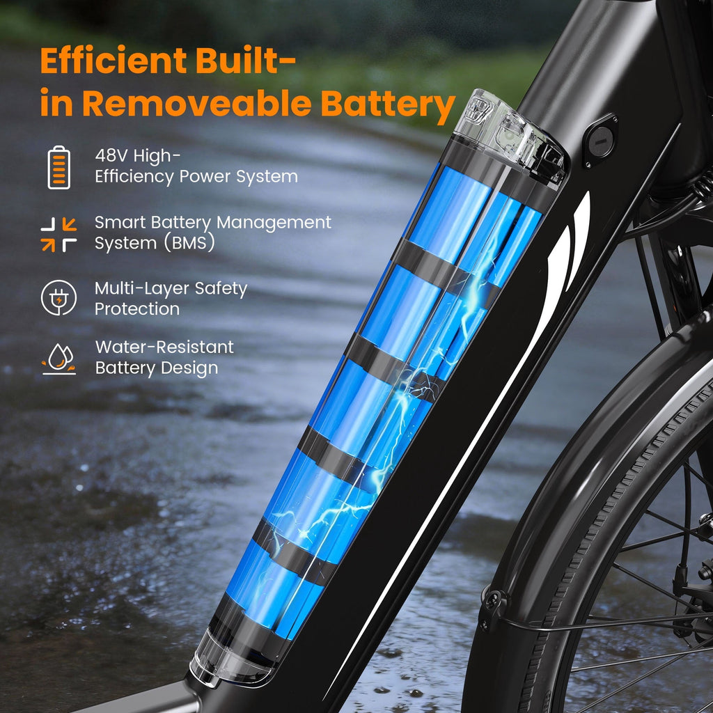 Actbest 26 Electric Bike for Woman, Peak 1200W Motor, 48V 15Ah Battery , 7-Speed, Front Suspension & LCD Display, Wide saddle suitable for women riders, Mountain EBike for Adults