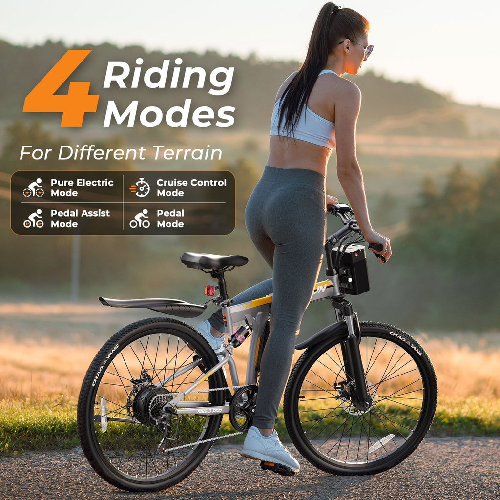 VARUN Electric Bike, 26 Foldable Ebike, Peak 750W Motor, 48V 374.4Wh Battery, up to 20+mph 50 Miles, 7 Speeds with Bike Pump, Phone Holder & Bike Lock & Rear Light, E Bike for Adult, UL2849(Black)