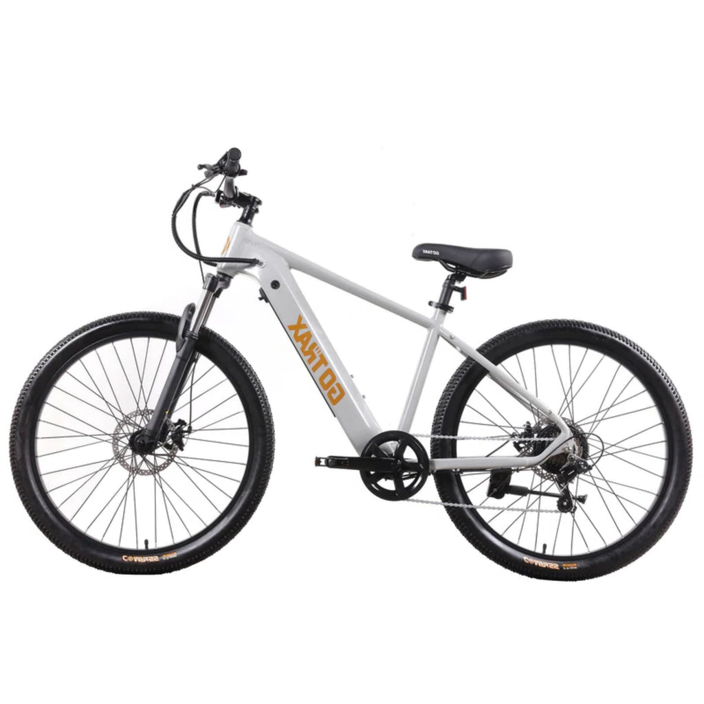 GOTRAX D1RT 27.5 Adult Electric Mountain Bike, 350W 36V 10.4Ah Shimano 7 Speed 20mph Up to 300lb E-Bike,Grey