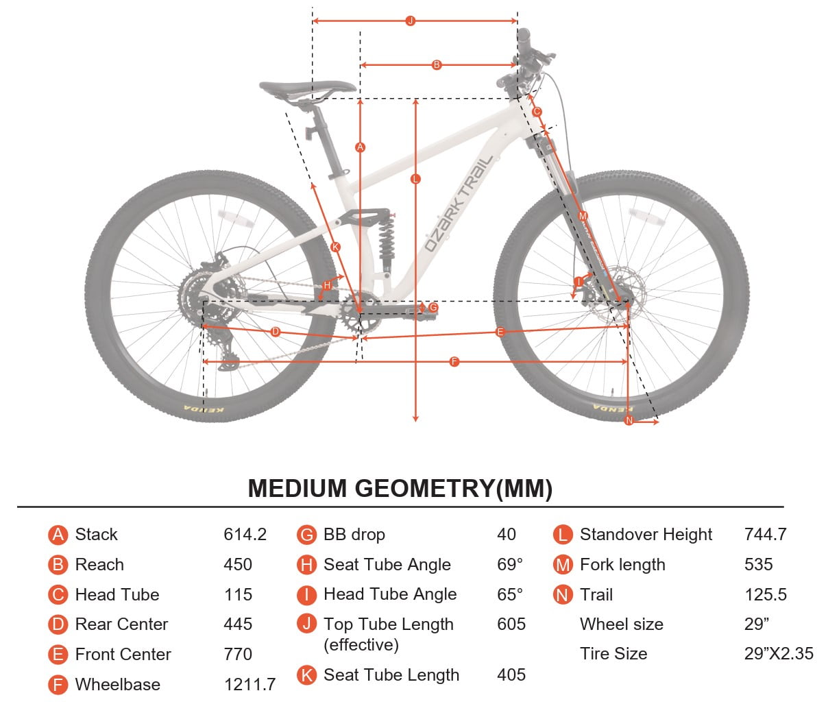 Ozark Trail 29 FS.2 Slalom Full Suspension Mountain Bike, 29 Wheels, Medium Frame, Fits Riders 5'6 - 5'9, Off-White, Adult
