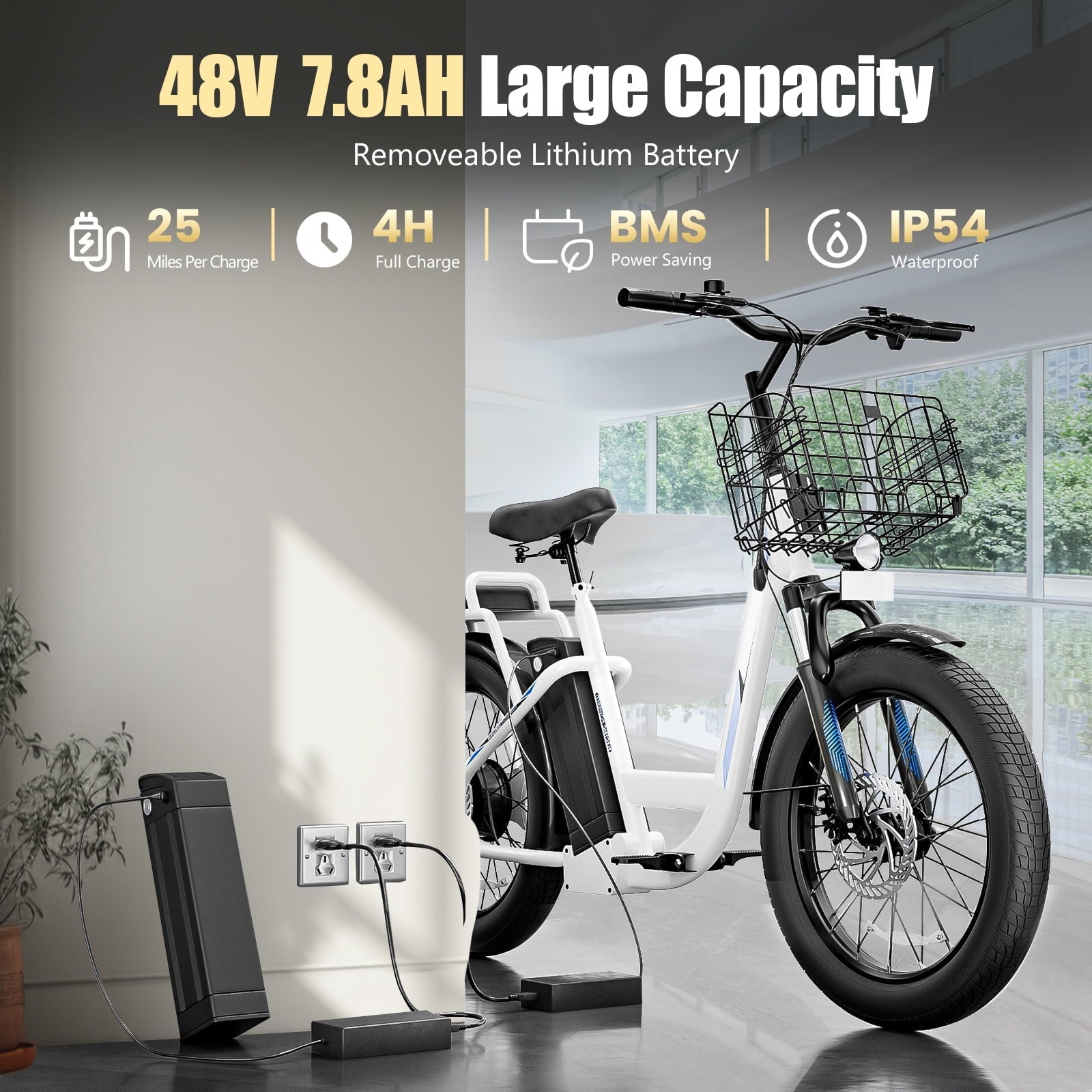 SANOPY 500W Electric Bike for Adults,48V Removable Battery,20 Mile Range&20MPH Max Speed,Electric Scooter with Seat,Commuter E-scooter for Adults and Teens,Gray,UL2272