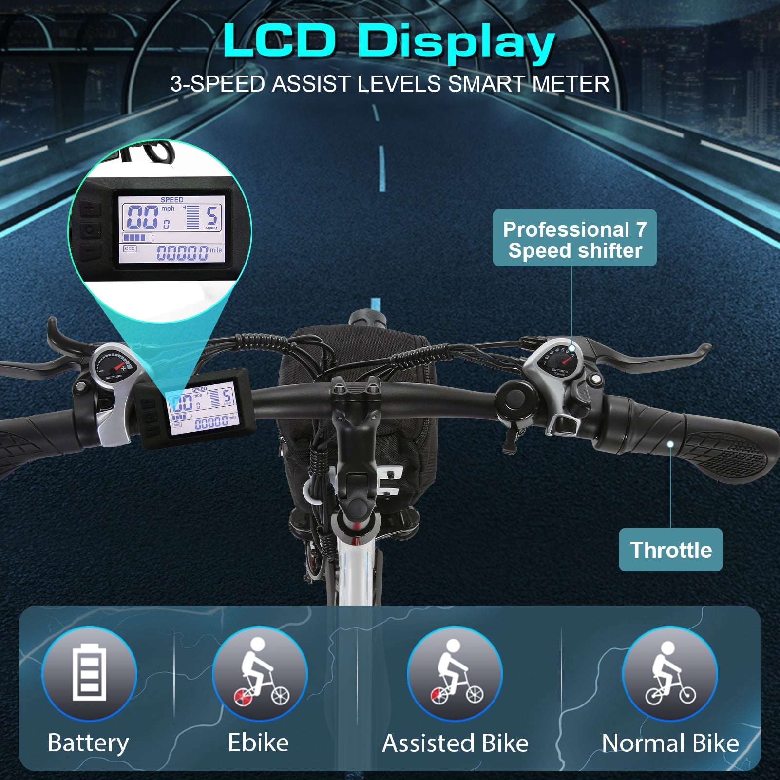 Vivi Electric Bike 26 City Commuter Electric Bike 48V 500W Step-Through Electric Bike 19.8MPH Electric Cruiser Bike Beach Bike with Cruise Control, UL2849 Certified