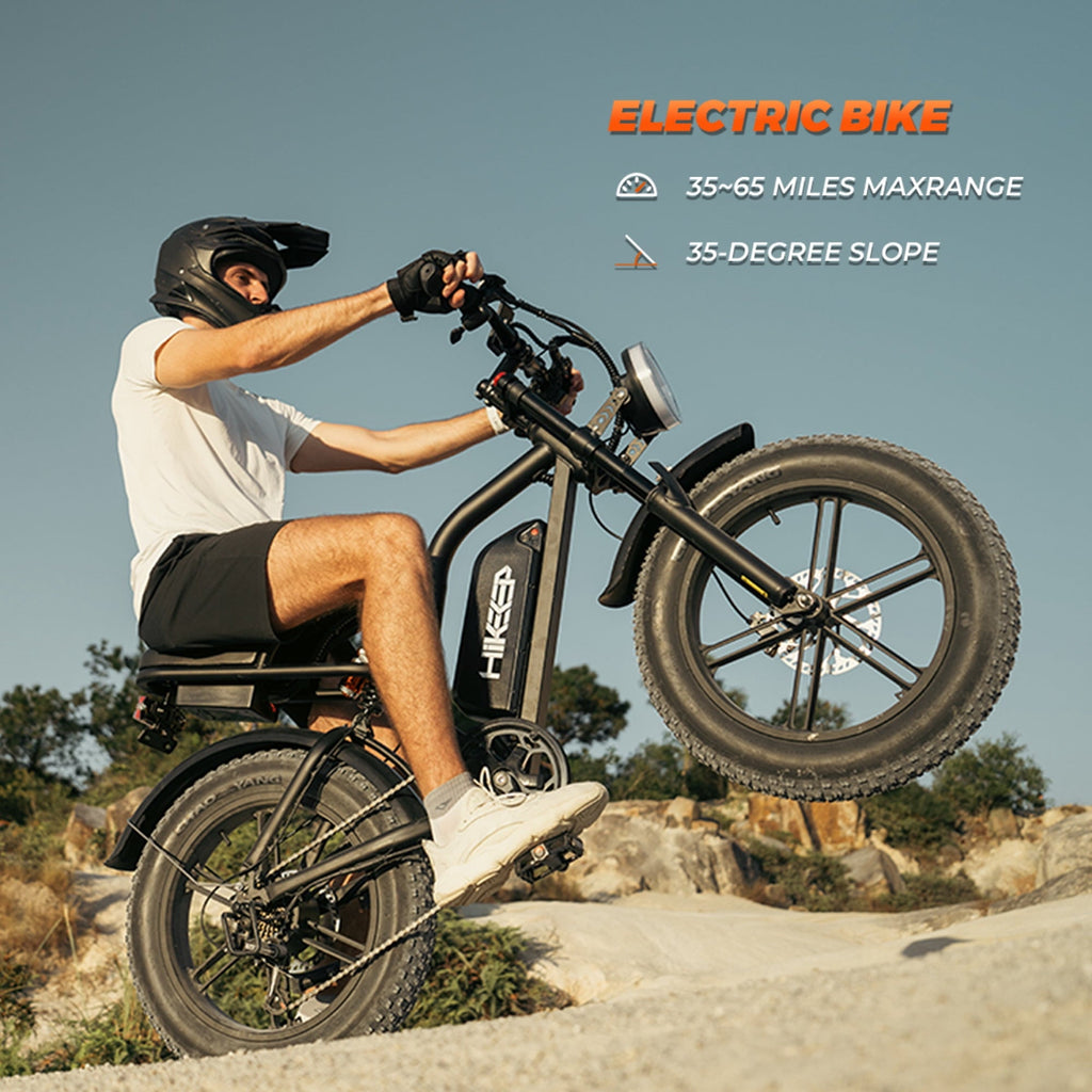 HiKeep 20 Fat Tire Electric Bike for Adults, 750W 1500W Peak Motor, 48V 17.5Ah Removable Battery E-Mountain, Full Suspension Dirt Ebike, UL2849