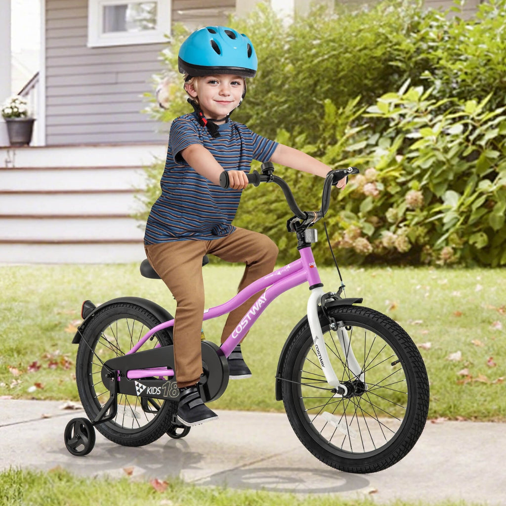 Costway 12 Kids Bike for 3-4 Years Old Boys & Girls with Adjustable Seat Handbrake Reflectors Blue