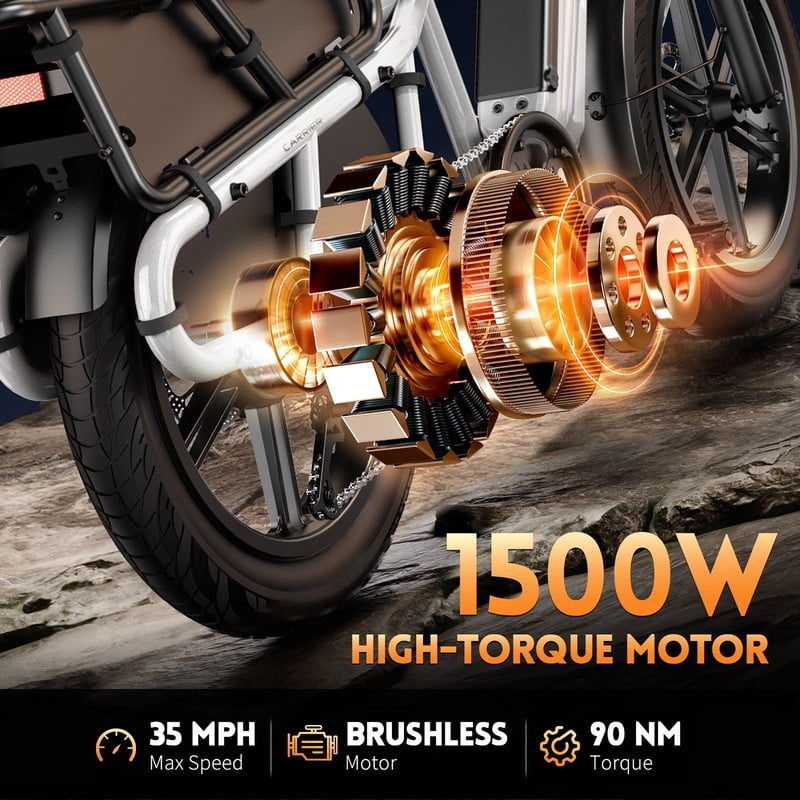 TST Electric Bike, 1500W E-Mountain Bike, 48V/15AH Removable Battery UL2849, Max Range 80Miles, 20 Fat Tire Ebike, 28mph Fast Cargo Ebikes, Electric Bicycle