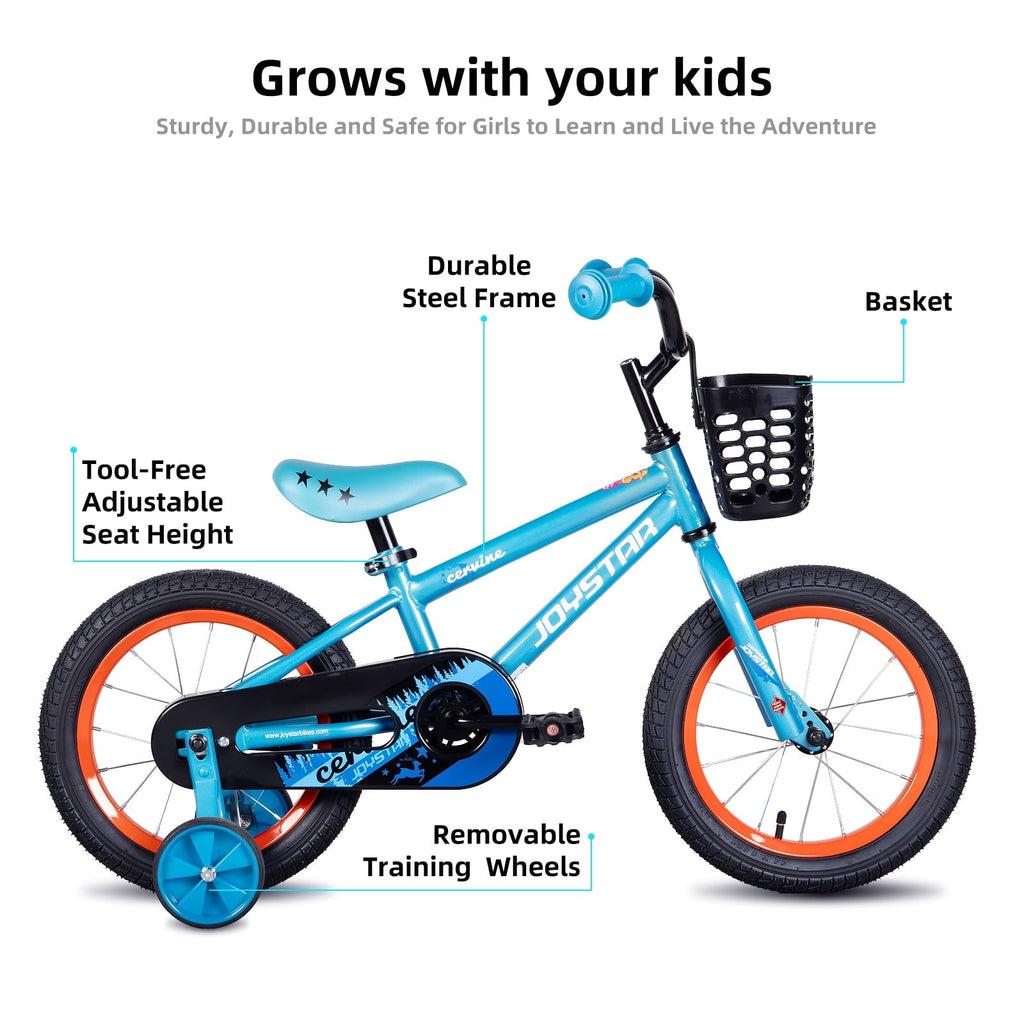 JOYSTAR Cervine 14 inch Kids Bike for Boys and Girls, Children Bicycle in Pink