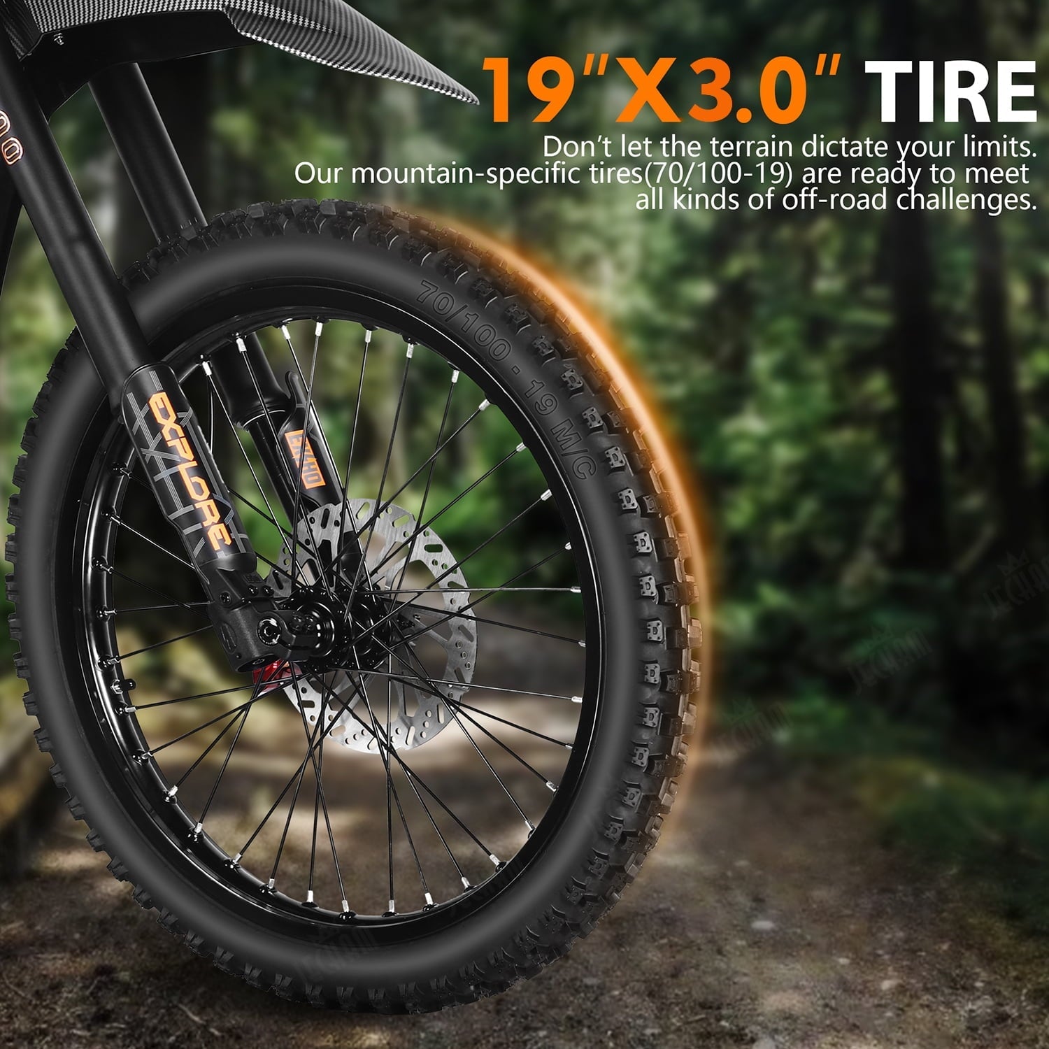 Jecham QF200 Pro 3000W Electric Bike for Adults, 60V 32AH Battery, 45+ MPH Speed, 80+ Miles Range , 19 Puncture-Resistant Tires, Dual Suspension & Hydraulic Brakes, NFC, UL2849
