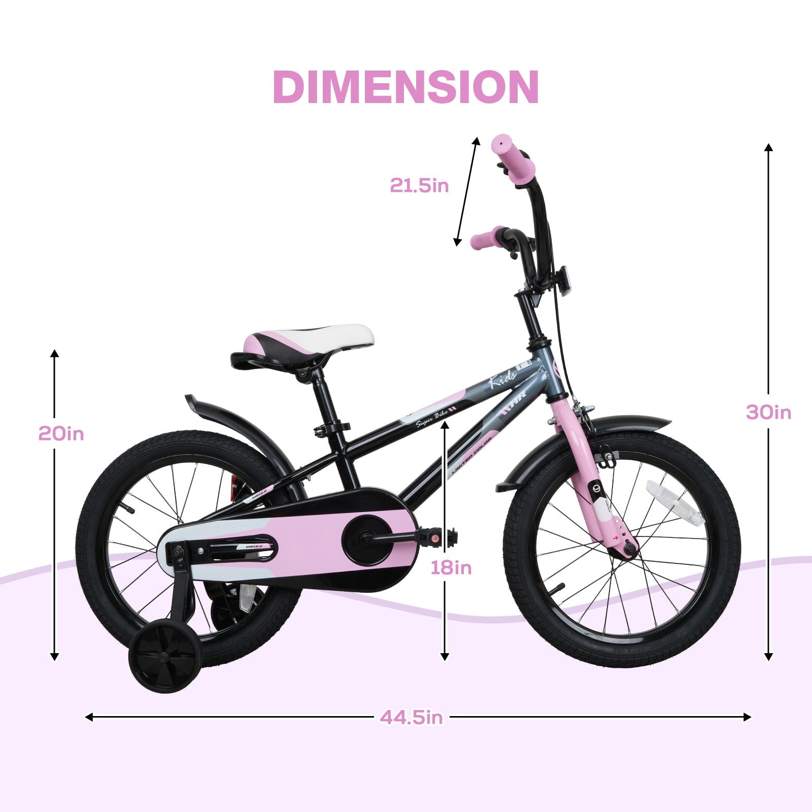 Hykolity Kids Bike, 16 Inch Children Bicycle for Boys & Girls Ages 4-6 Years Old, Rider Height 38-48 Inch, Sport Bike BMX Freestyle Handlebar Black Green
