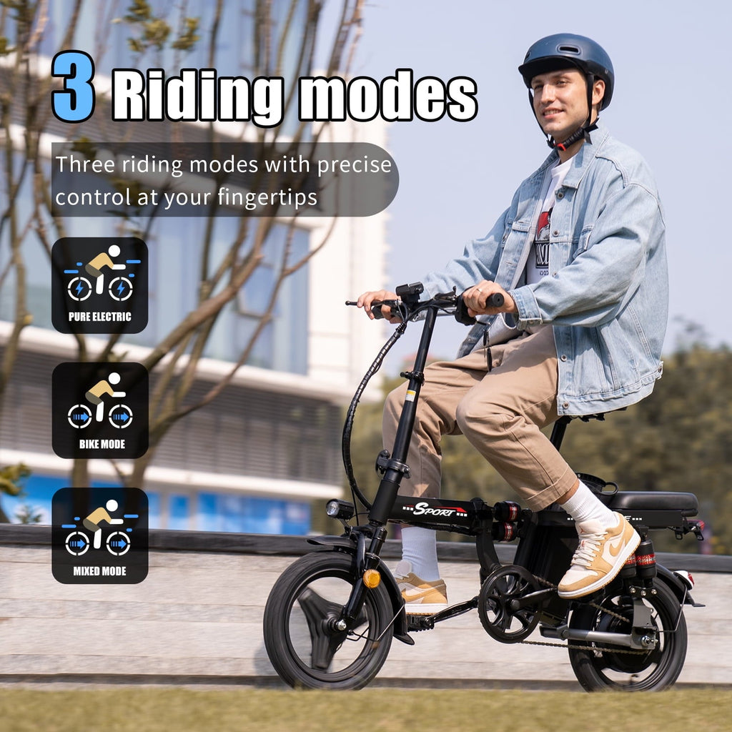 ASKGO F9 Adult Folding Electric Bike, 1200W 25 MPH 25 Miles, 48V 13Ah Removable Battery, Meets Daily Commuting,Going Out and Playing,Give the best gift,Folding Ebike for Adult with Two Seats .UL2849