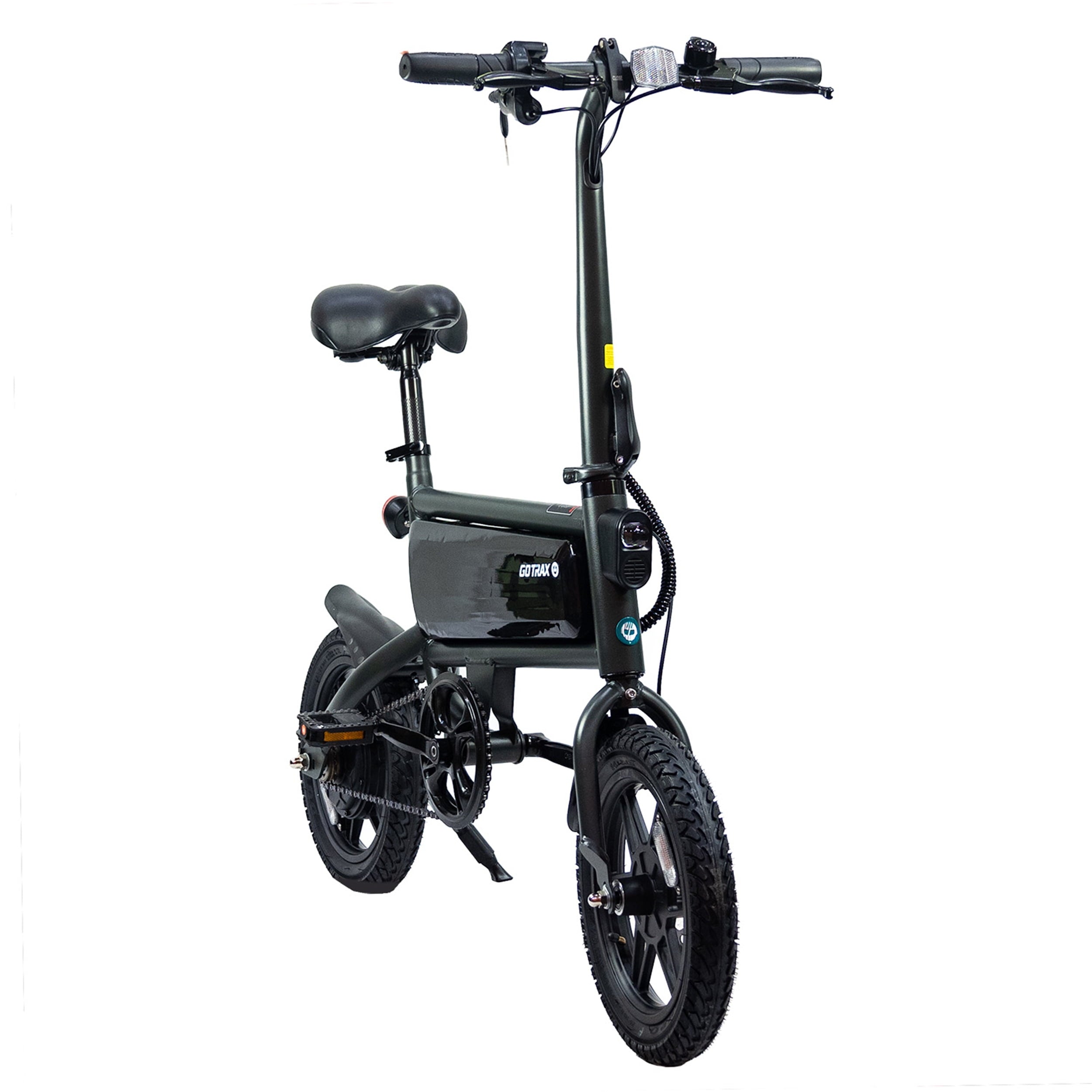 GOTRAX S2 14 Folding Adult Electric Bike, 250W, 15.5 mph Max Speed LED Display, Black