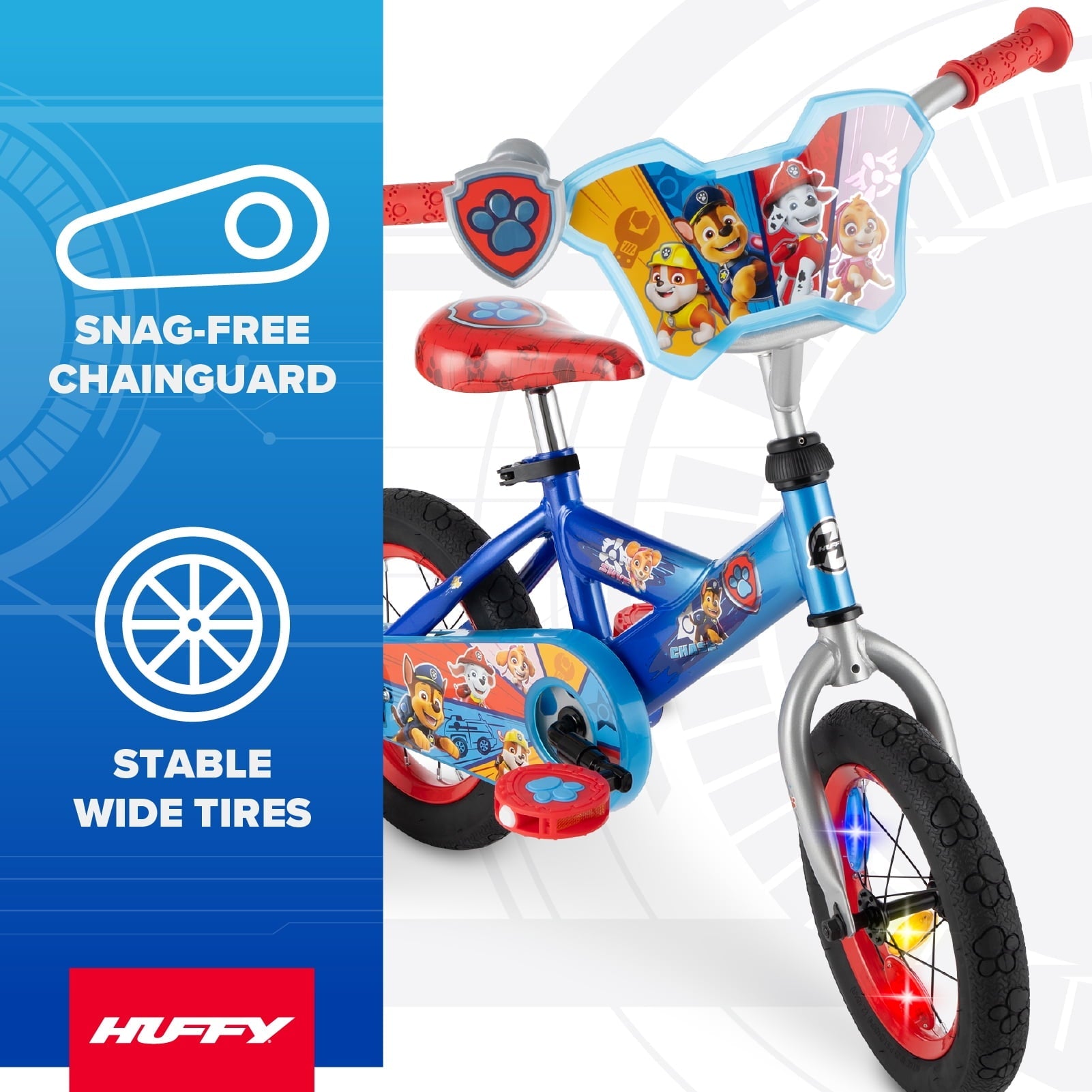 Huffy 12 Paw Patrol Kids' Bike, Fits Riders 37 - 42, Blue, Youth, Boy's