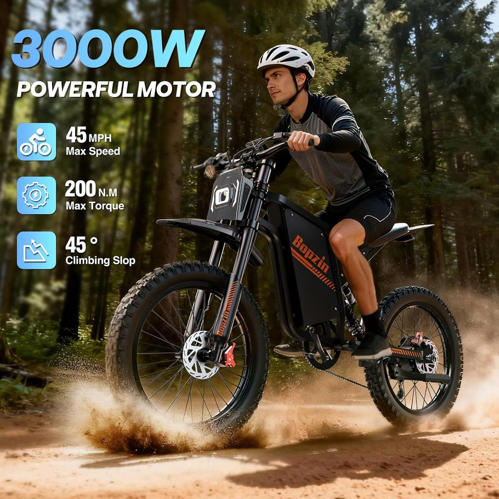 Electric Bike for Adults,1500W 35MPH,48V 20AH 30-80 Miles,20'' Fat Tire Mountain Bike with Rear Rack UL2849