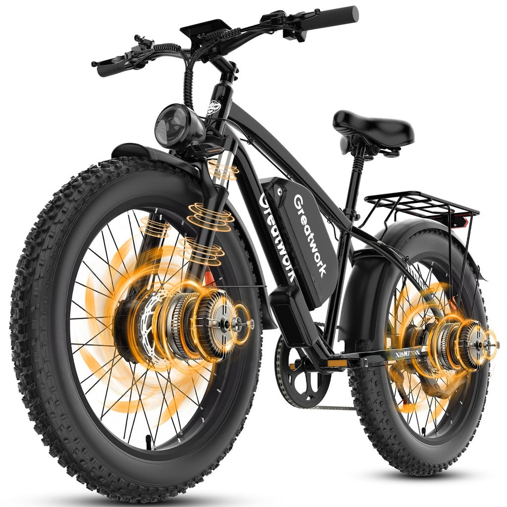 26 Electric Bike for Adult,5000w Dual Motors,up 100 Miles 52V 25Ah Ebike,26 x 4.0 Fat Tire Adult Bicycles for All Terrain,Mountain Commuter UL2849
