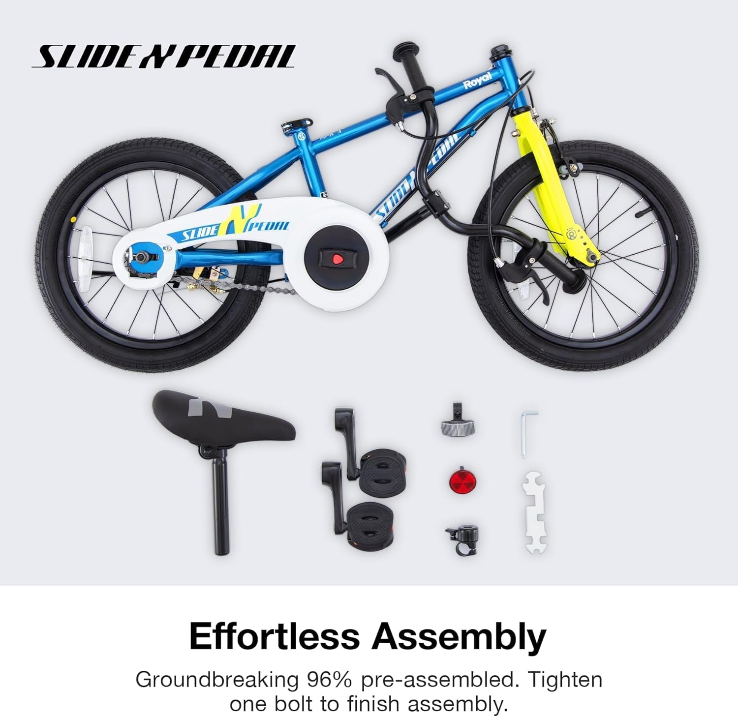 Christmas Gift Slide and Pedal 18in Kids Bike EZ Balance Pedal Switchable Bicycle, 18 Inch, Blue