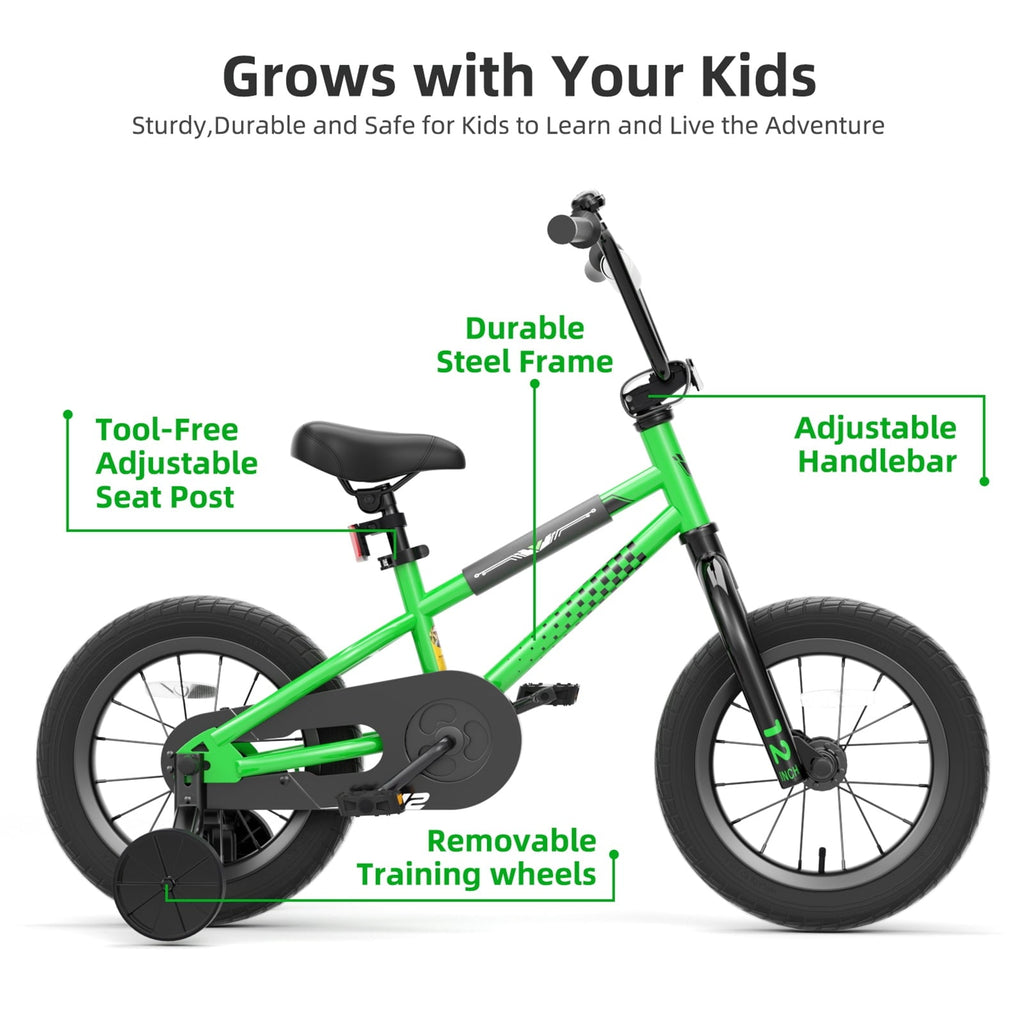 XJD BMX Style Kids Bike for 2-8 Years Old Boys Girls Toddlers 12 14 16 Inches Bicycle with Training Wheels Coaster Brake
