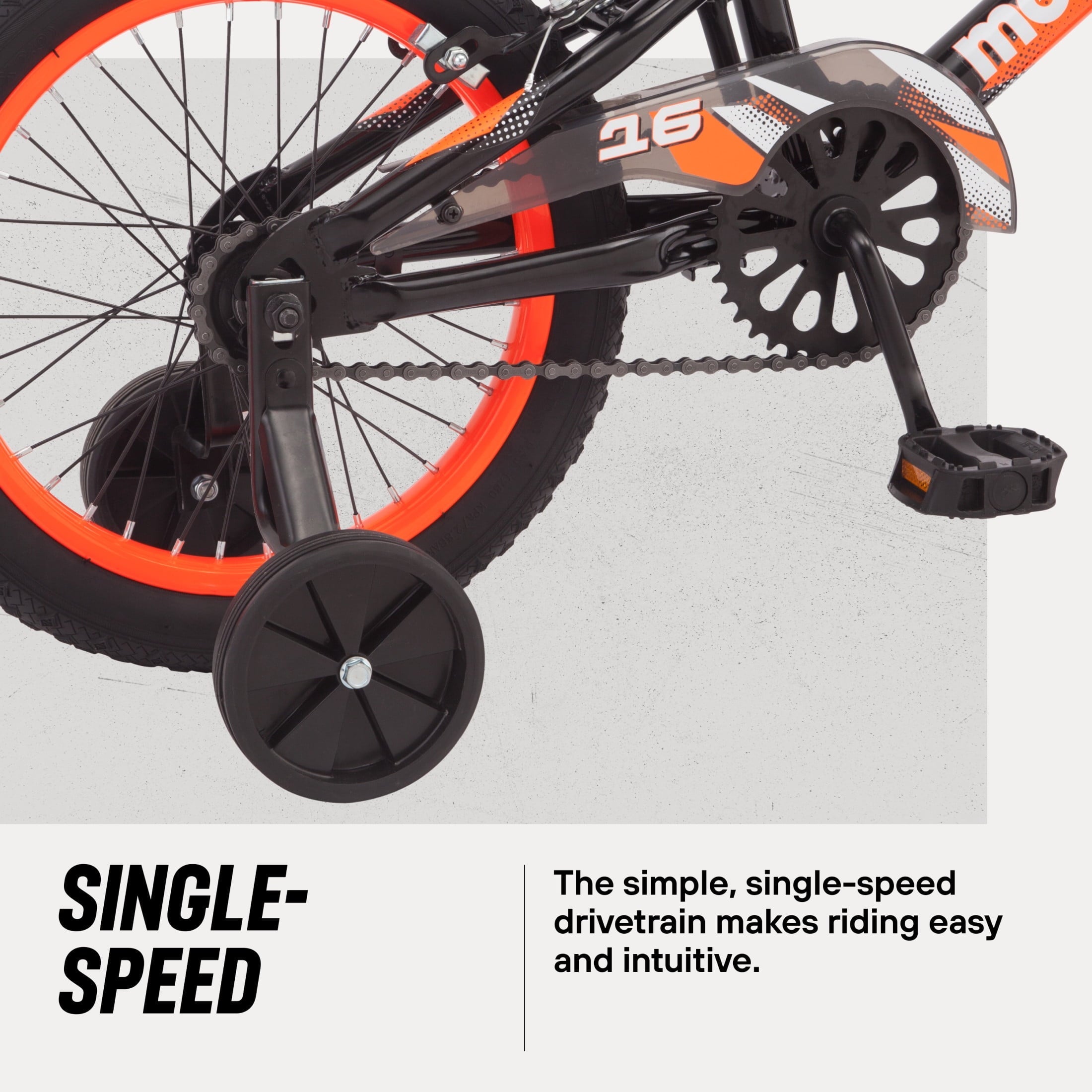 Mongoose Mutant Kids BMX Style Boys Bike, 16-in. Wheels, Kids Ages 3 - 5, Black & Orange