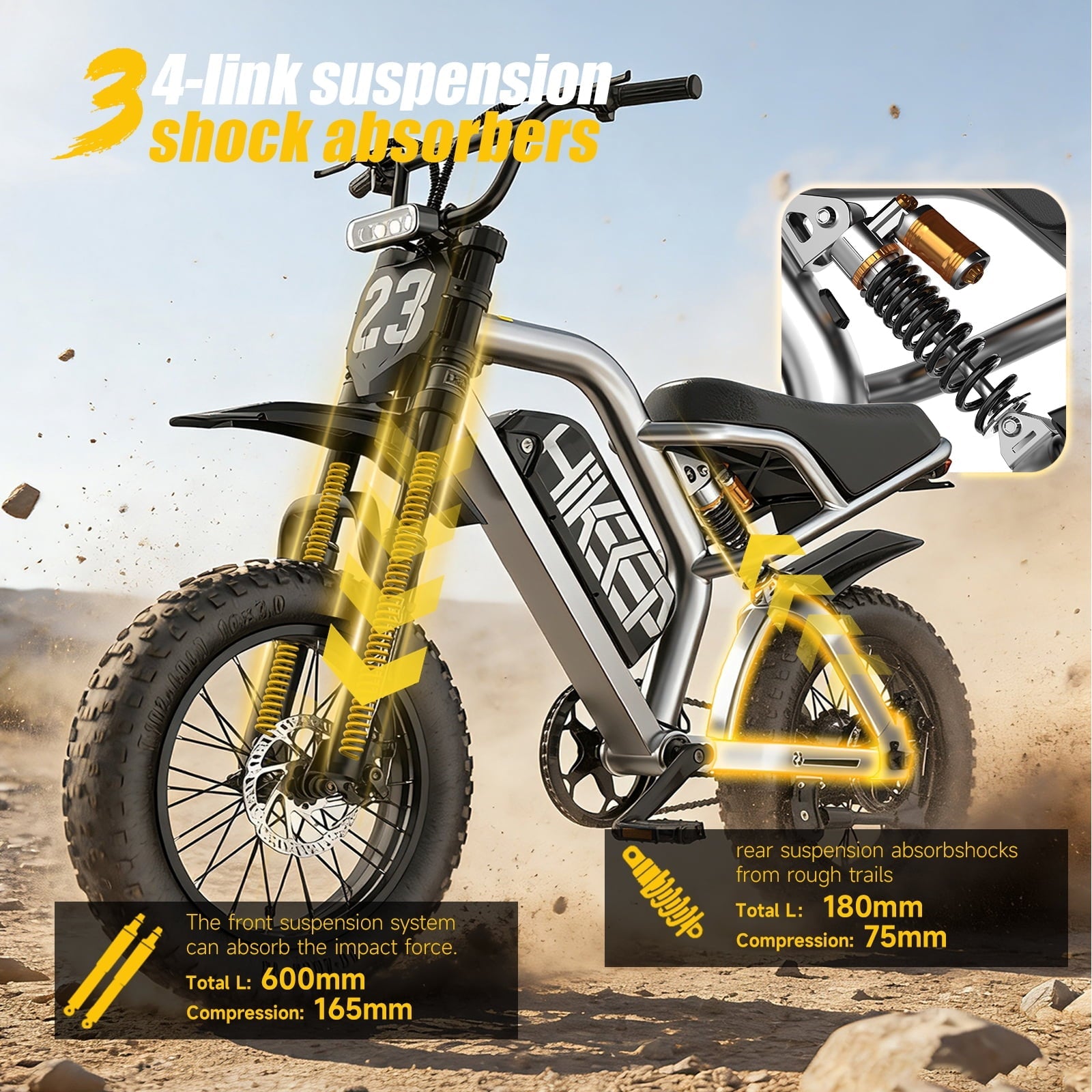 Electric Bike for Teenagers, Ages 7+ with 750W Brushless Motor, 16 Fat Tire, 19.8 MPH Electric Mountain Bicycle with Removable Battery, UL2849