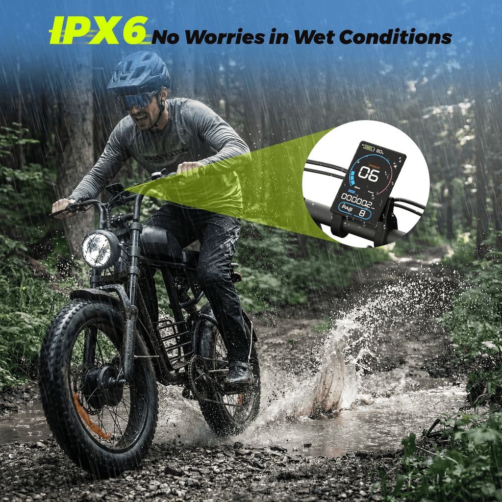 Electric Bike for Adults, 1500W Dirt Bike, 34MPH, 48V 18.9Ah E-Bike, 20 Fat Tire Off-Road Bike, All Terrain for Mountains, Snow, Sand, Road