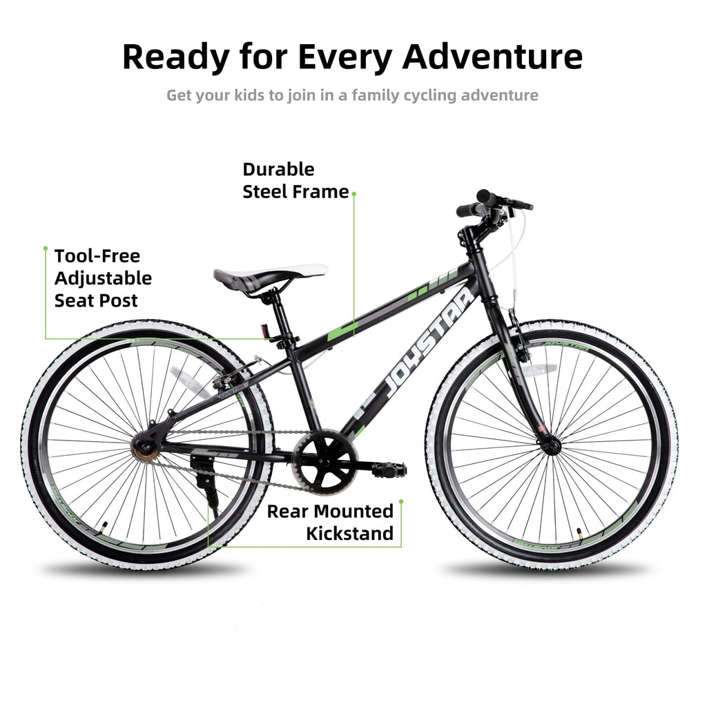 JOYSTAR Lubbock 20 24 Inch Kids Bike for Boys & Girls Ages 7-12 Years Hardtail Mountain Bike for Kids with 1-Speed/7-Speed Drivetrain, White Wall Knobby Tires, Kids' Bicycle