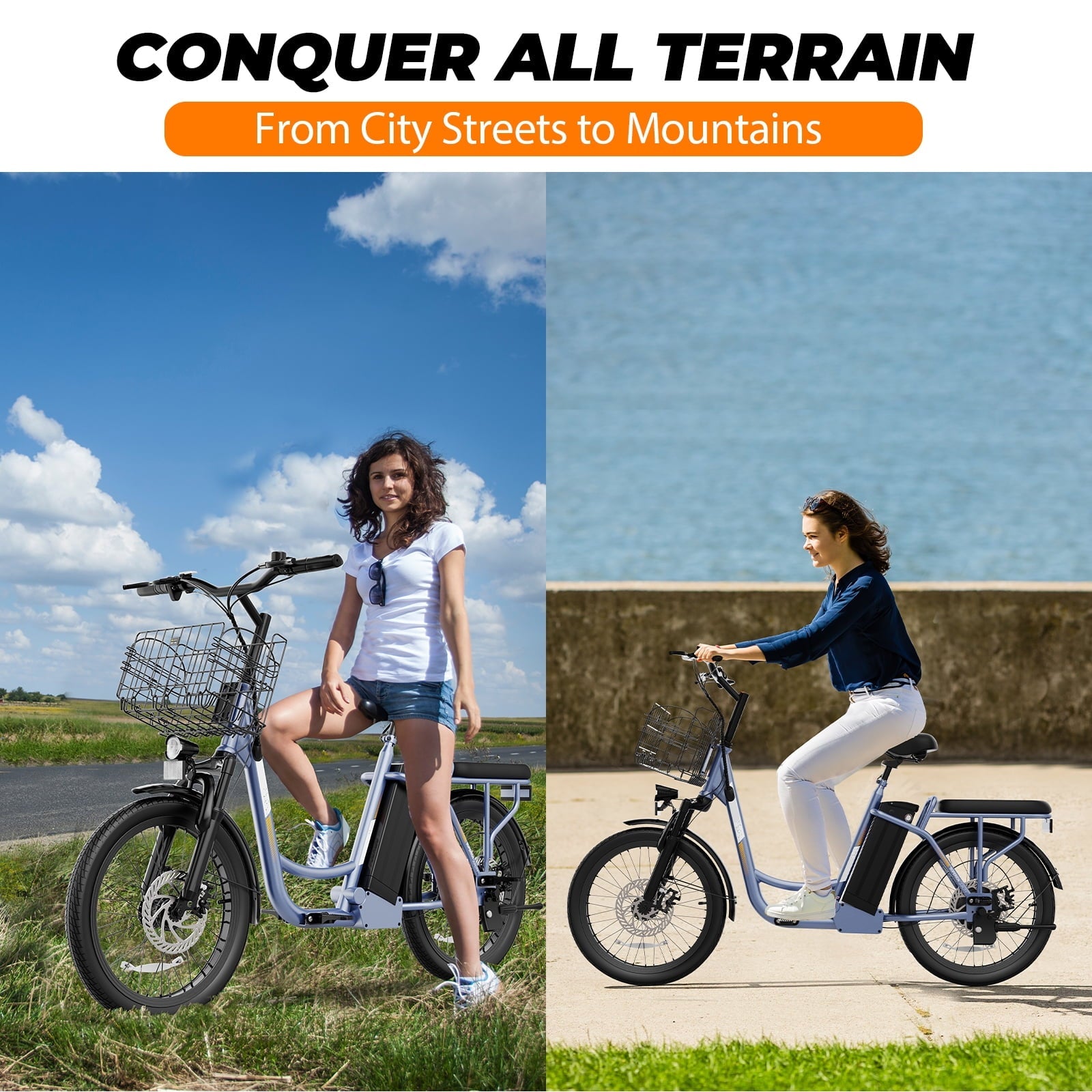 SANOPY 500W Electric Bike for Adults,48V Removable Battery,20 Mile Range&20MPH Max Speed,Electric Scooter with Seat,Commuter E-scooter for Adults and Teens,Gray,UL2272