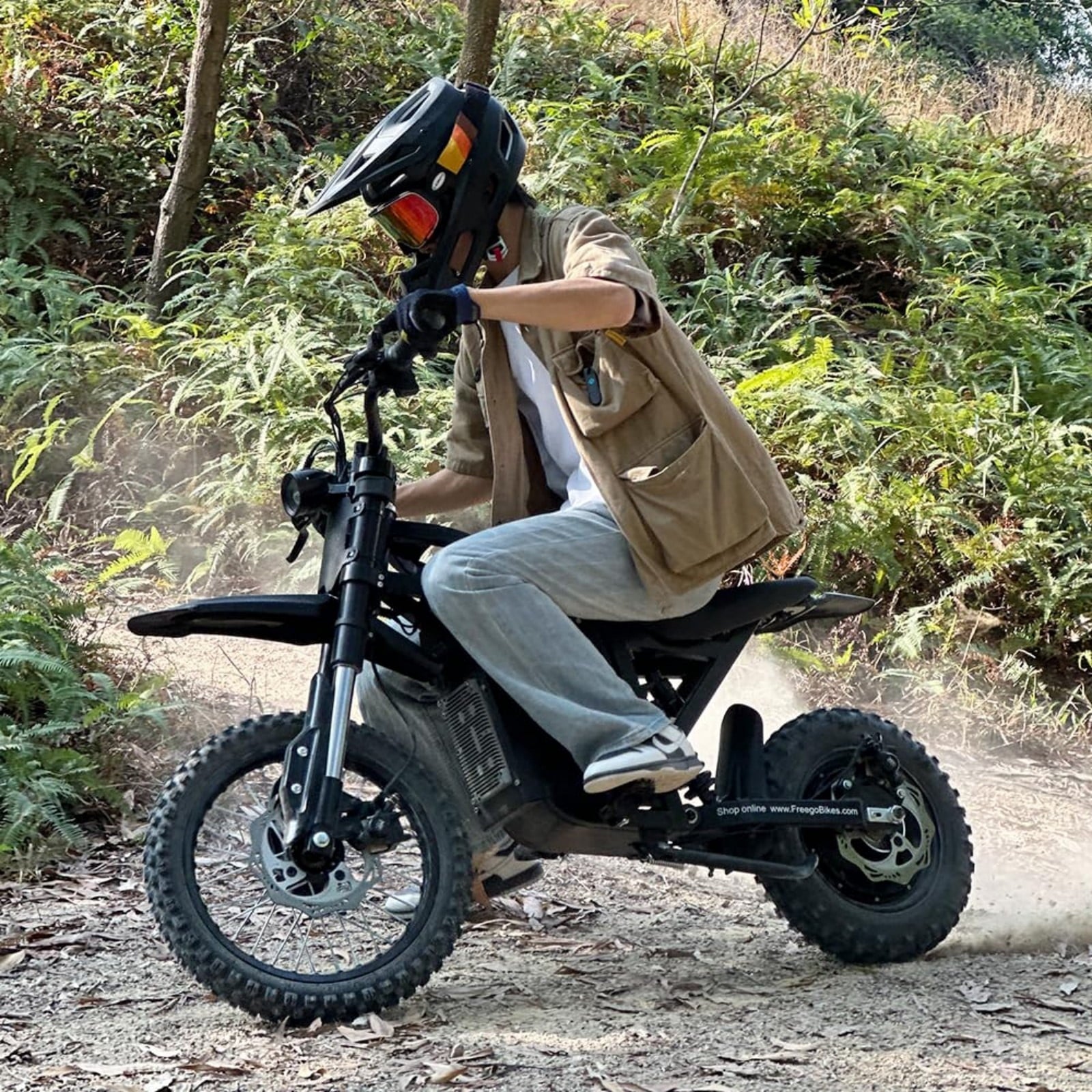 Freego X0 Electric Mountain Bike for Adults & Teens,3600W(Peak),60V 23AH Battery,40 MPH Top Speed,50 Miles Range,14/10 Tires,UL2849