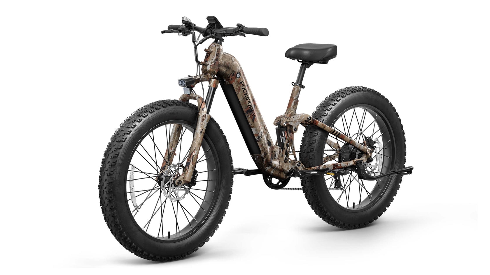 PUCKIPUPPY Electric Bikes for Adults 26 Step-Thru Ebikes 960W Peak Motor 80Miles Range 28mph Max Speed 48V 20AH Battery Full Suspension Fat Tire Mountain E Bike 7 Speed, Comply with UL2849 By SGS