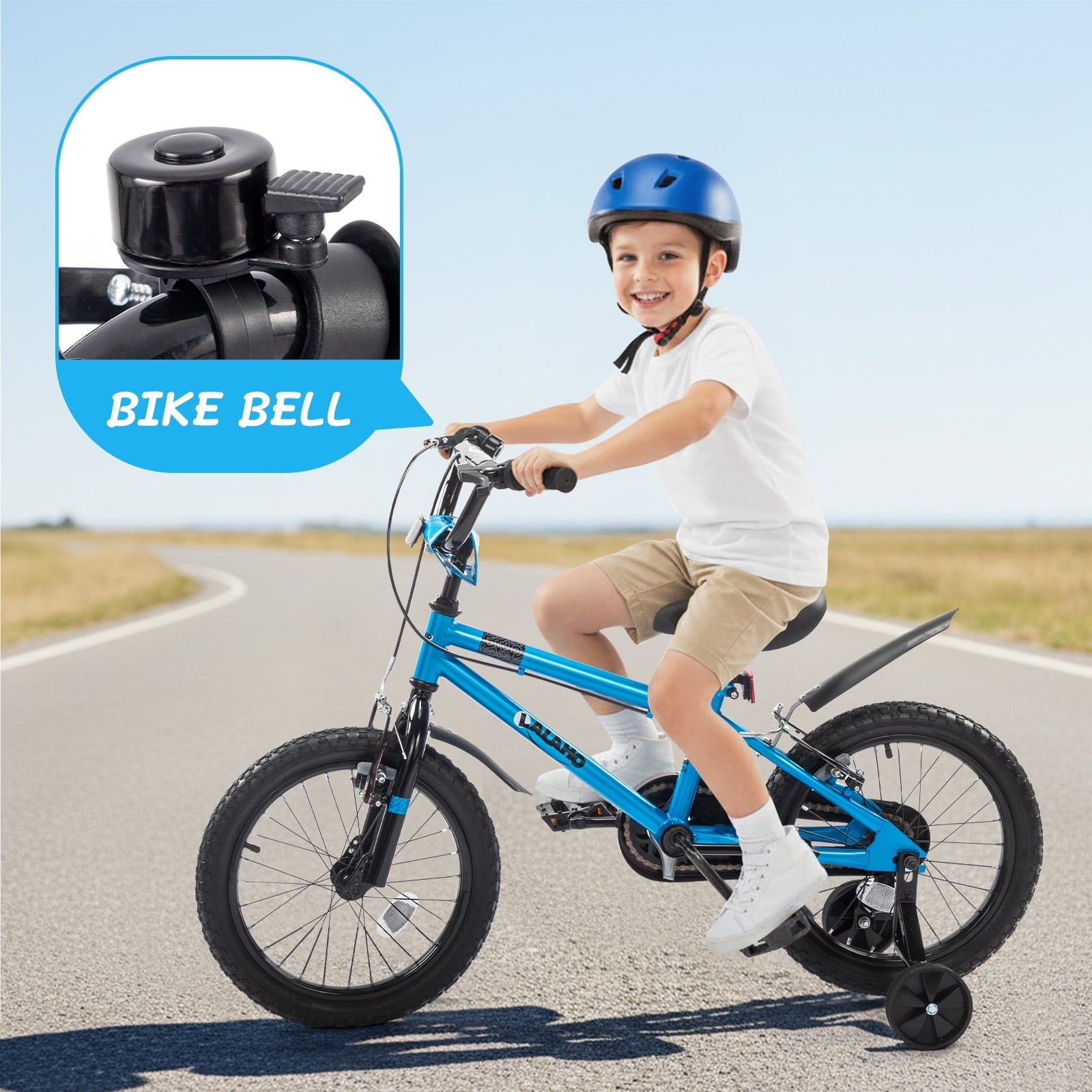 Ktaxon Bike, 18 Inch Bicycle with Training Wheels and Kickstand, Easy to Assemble, Learning to Ride, Blue
