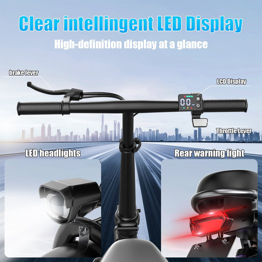GWEIT Electric Bike for Adults,1000W Peak Folding Electric Bike, 40-Mile Range, 14-Inch Tire E-Bike with 48V 10Ah Removable Battery, Electric Mini Bike