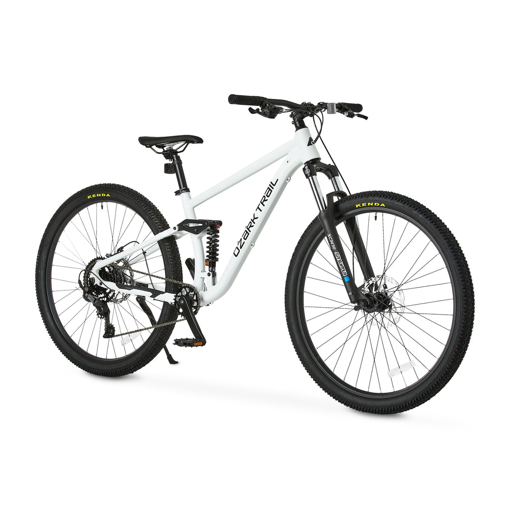 Ozark Trail 29 FS.2 Slalom Full Suspension Mountain Bike, 29 Wheels, Medium Frame, Fits Riders 5'6 - 5'9, Off-White, Adult