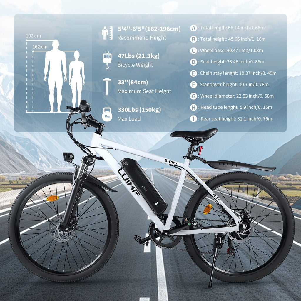 VTOKW 500W Electric Bike for Adults, 26 Electric Bicycles, 36V 10.4Ah Battery, 20MPH Ebike, E-Bike UL2849