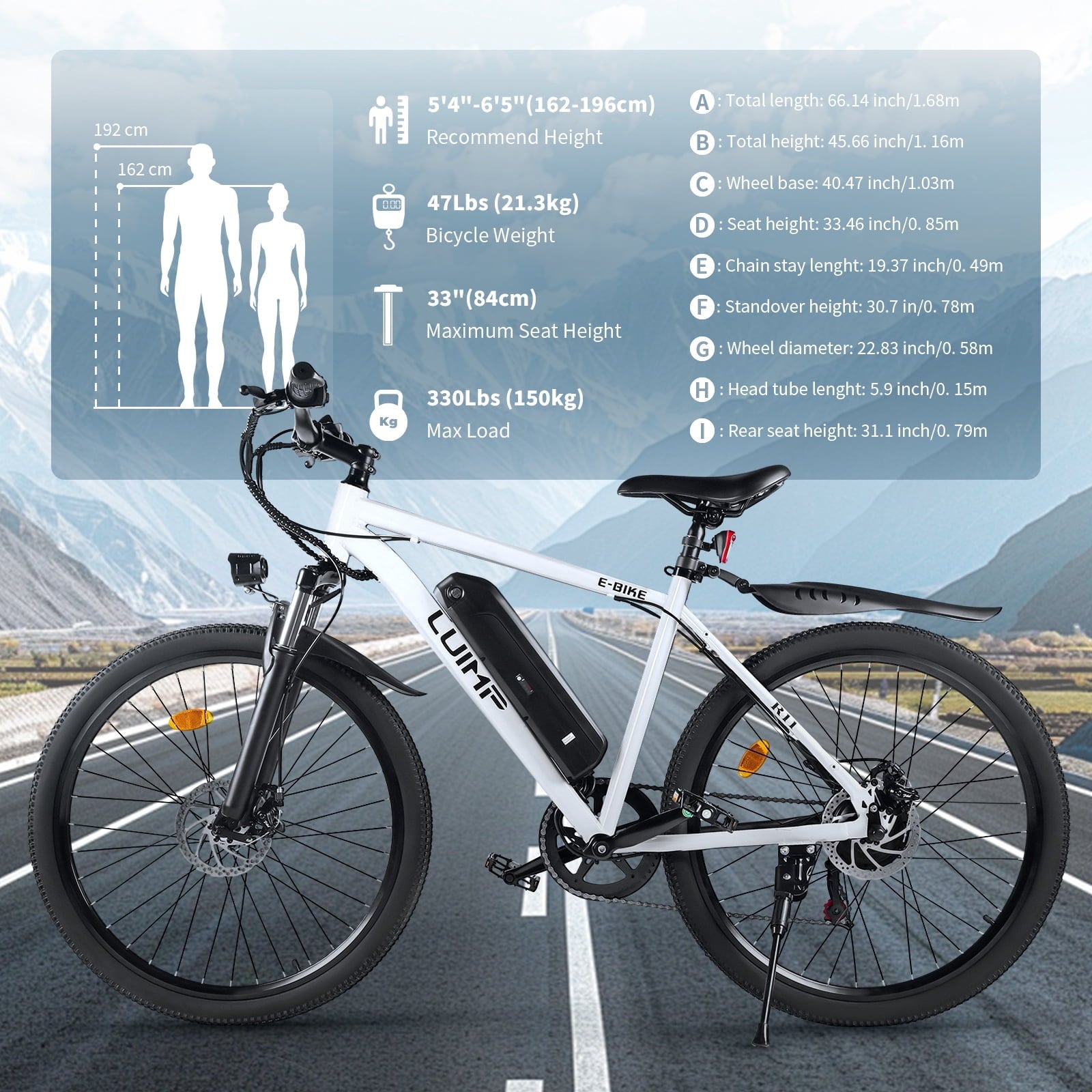 VTOKW 500W Electric Bike for Adults, 26 Electric Bicycles, 36V 10.4Ah Battery, 20MPH Ebike, E-Bike UL2849