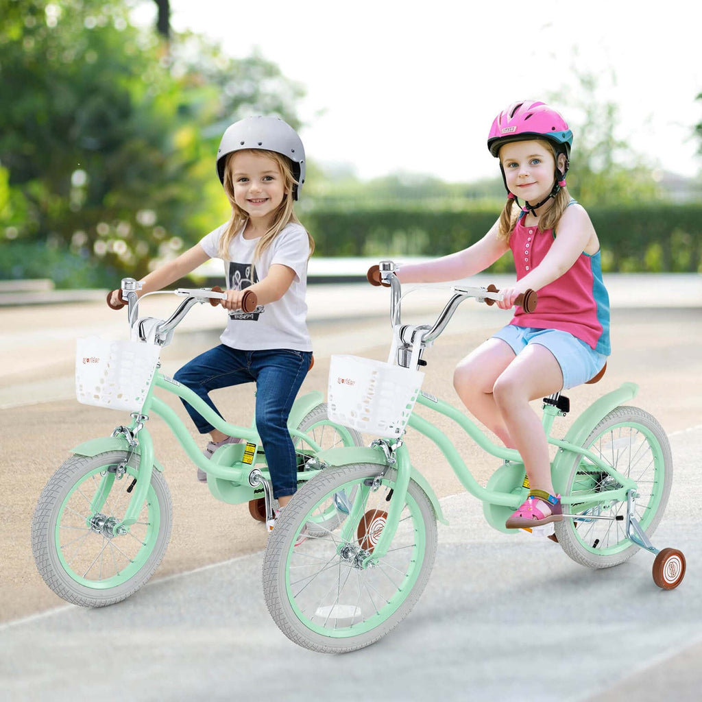 Costway 18'' Kids Bike Toddler Bicycle with Training Wheel Kickstand for 4-8 Years Old Pink