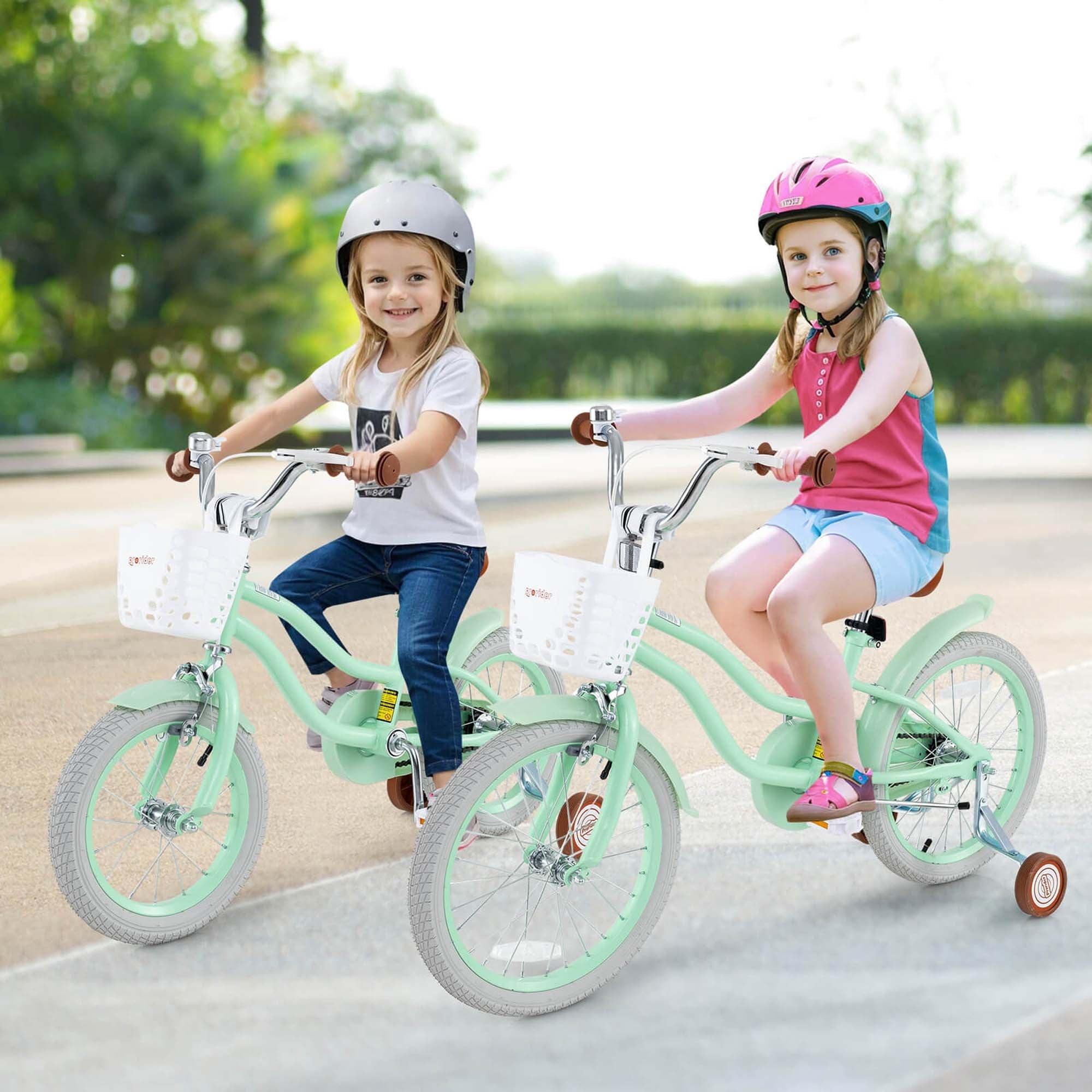Costway 18'' Kids Bike Toddler Bicycle with Training Wheel Kickstand for 4-8 Years Old Pink