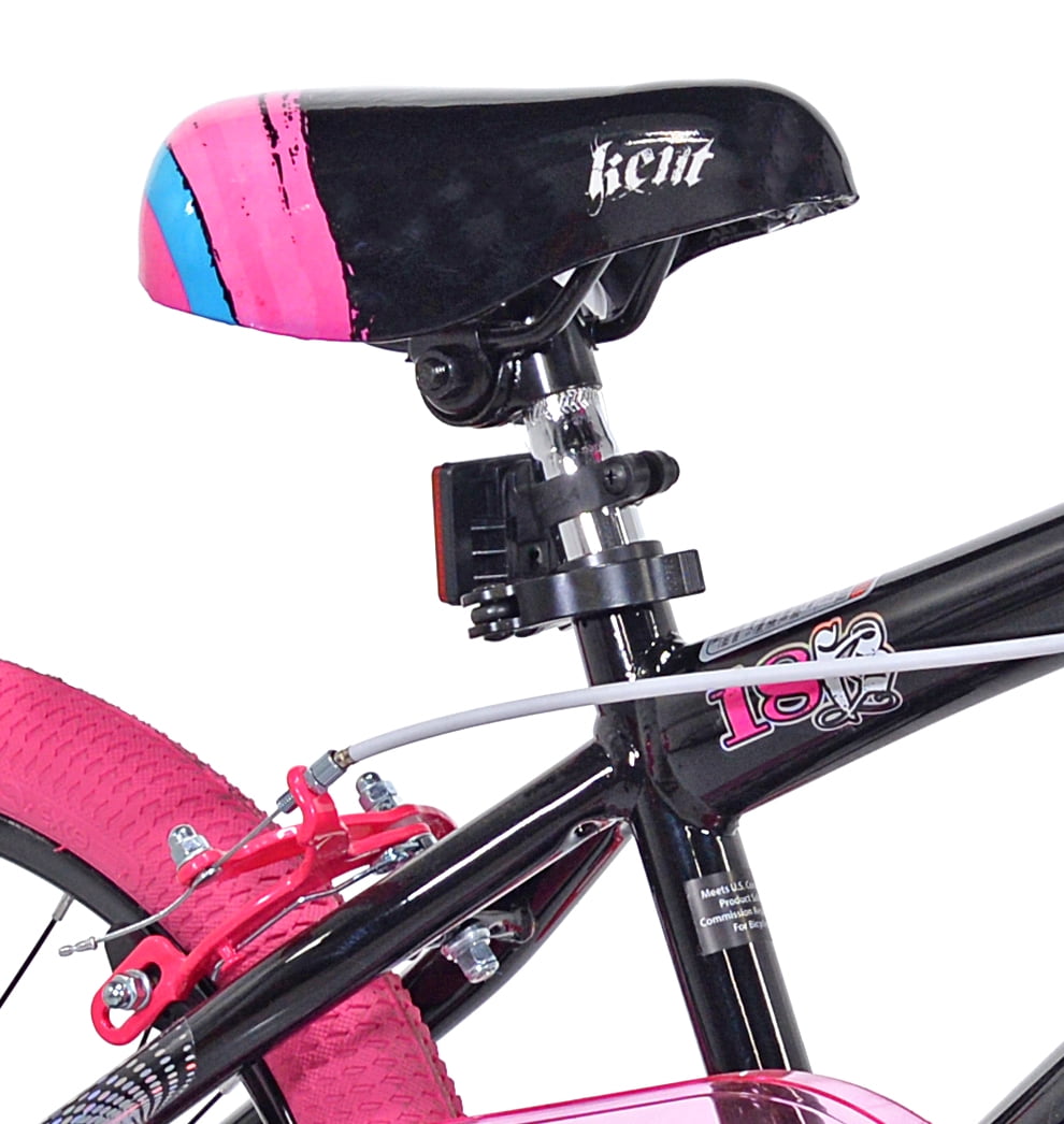 Kent Bicycles Sparkles Girls' 18 Kids Bicycle, Black and Pink