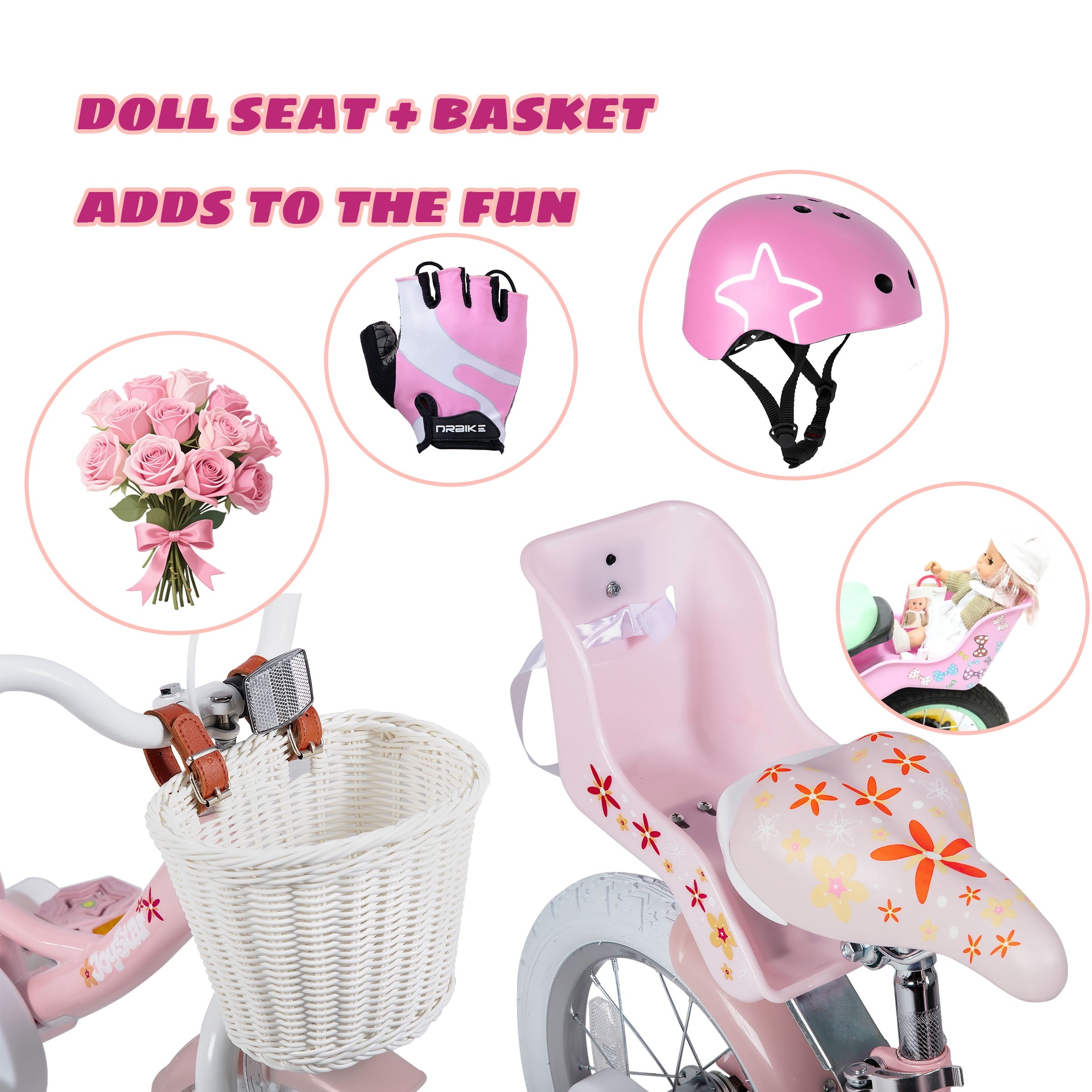 Joystar Unicorn 14inch Girls' Bike, Mint Pink